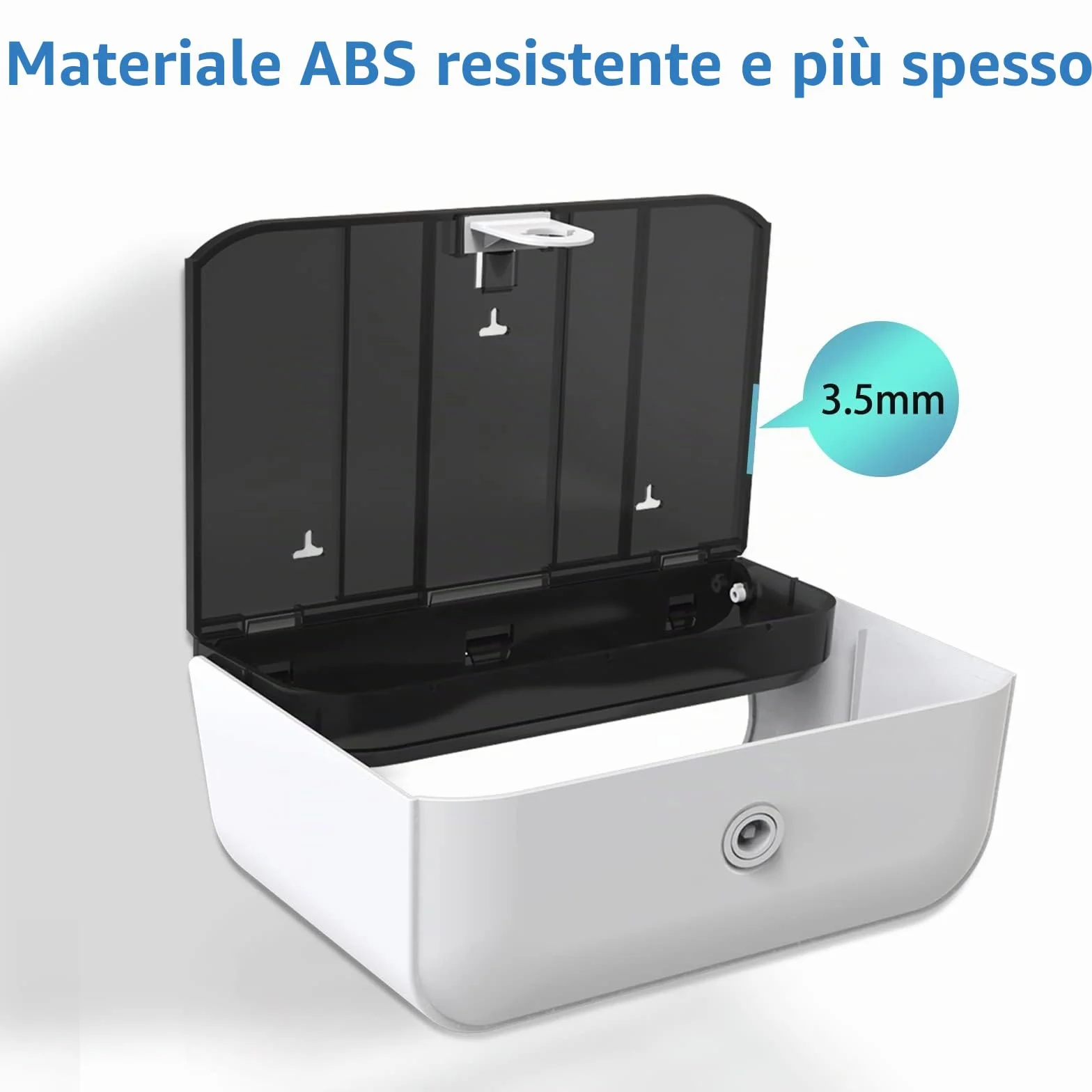 Dispenser Carta Asciugamani a Parete Commerciale, Salviette Bagno, Installazione Senza Fori, Bianco Spazzolato
