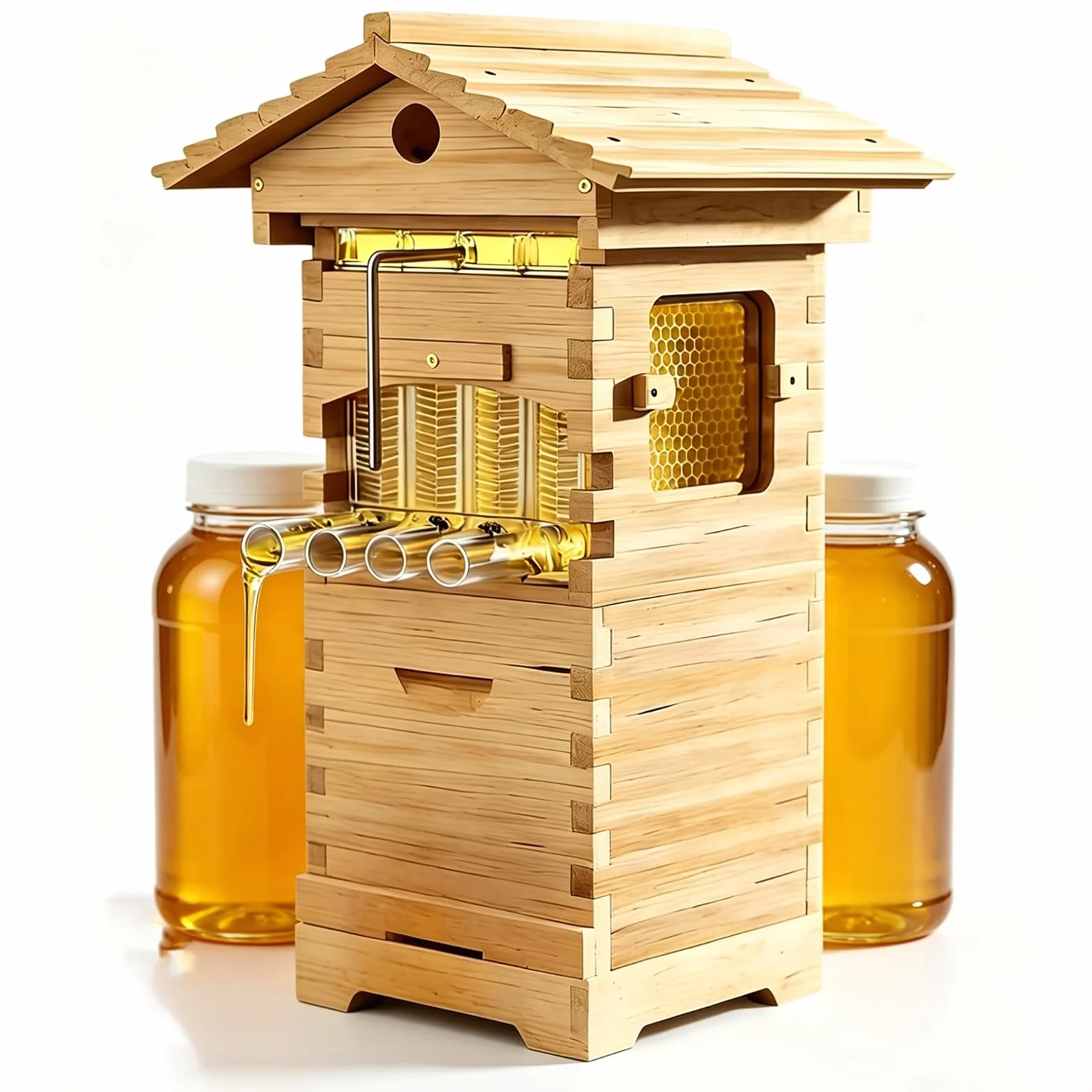 Beehive con 4 favi e Telaio per Uso Alimentare, Senza Bisogno di Disturbare Le api, Adatto ai Principianti,Beehive -arnia Flow Hive