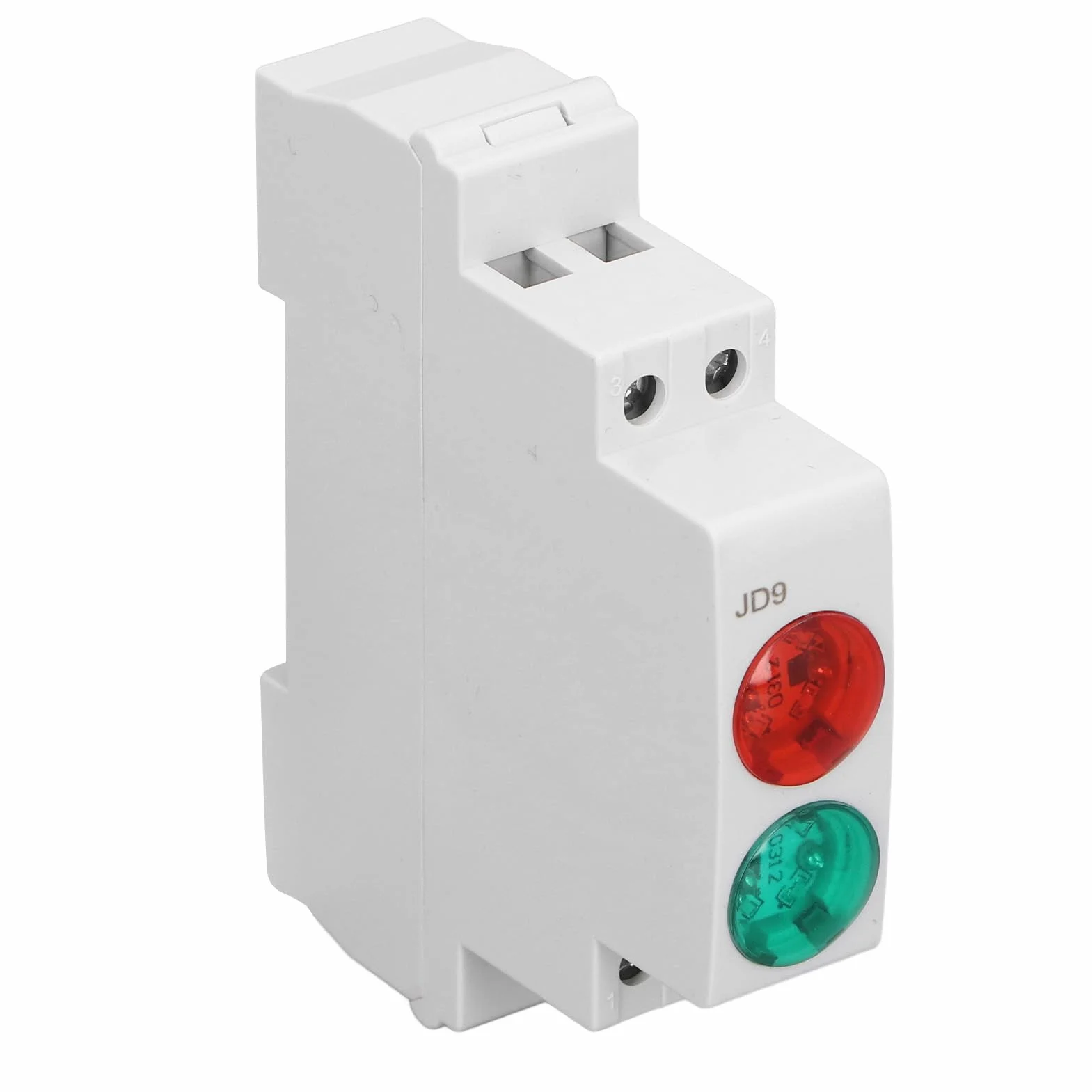 Lampada di Segnalazione LED 230V CA/CC Doppio Rosso Verde per Guida DIN, Montaggio su Guida
