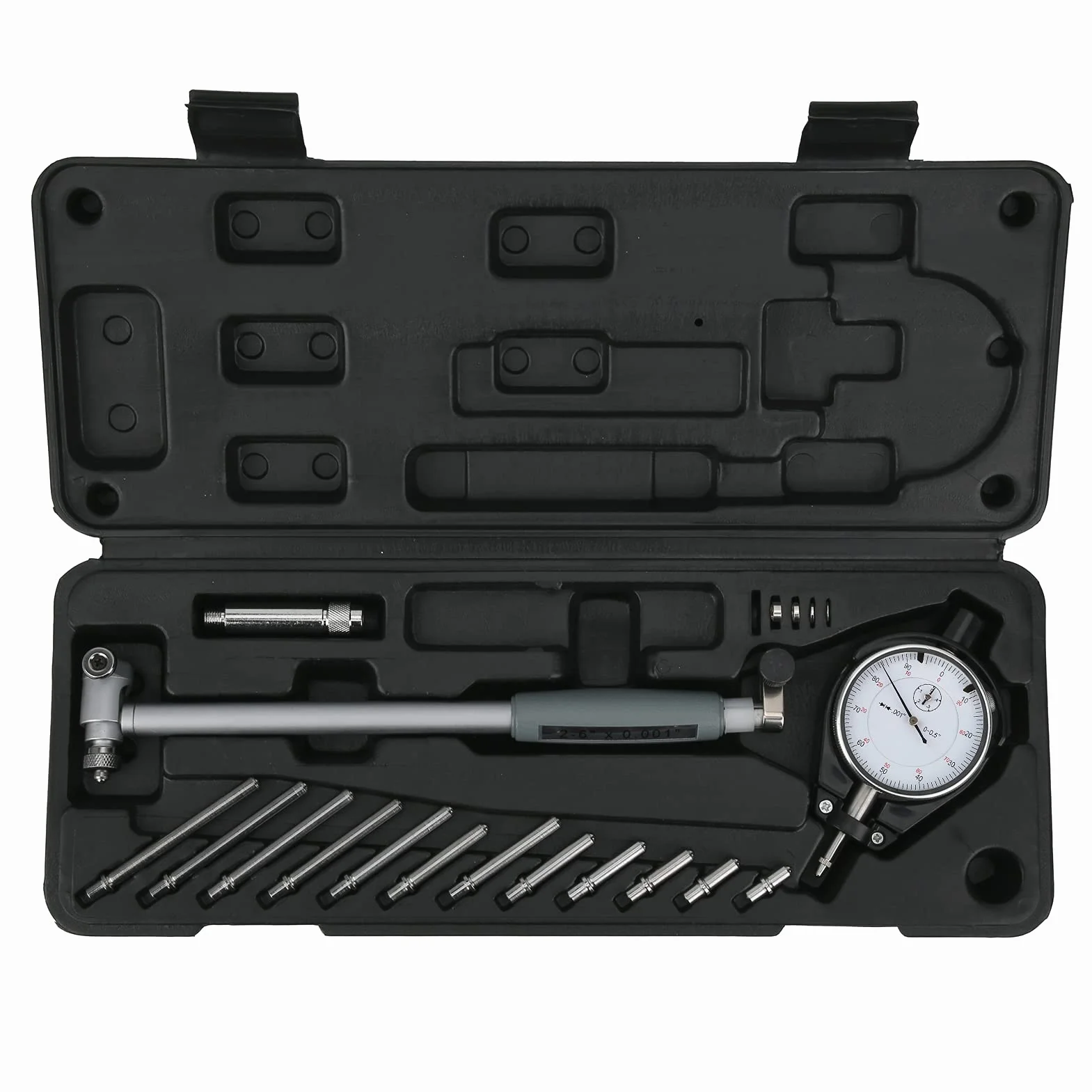 Set misuratore di alesatura con quadrante estensore, misuratore di alesatura comparatore, indicatore di foro del quadrante di misurazione Kit di utensili per cilindri del motore (misure inglesi)