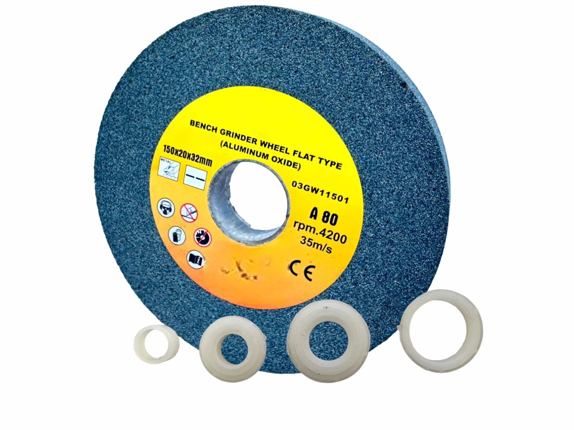 Disco In Ossido Alluminio Pietra 150 mm Per Mola Da Banco Con Grana 80 Pietra Mola Per Smerigliatrici Da Banco 150mmx20mmx32mm Tipo Flat