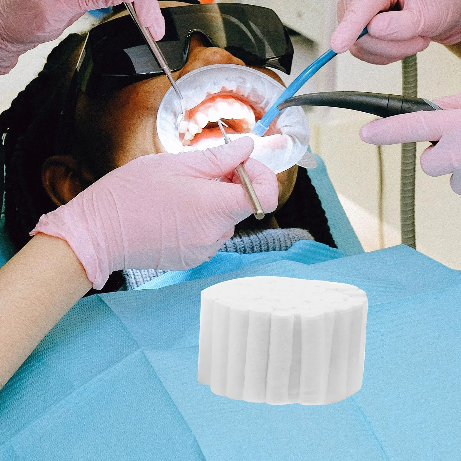 Artibetter 5 pezzi rotoli di cotone non sterile altamente assorbente per bambini e adulti sanguinamento nasale Gaze