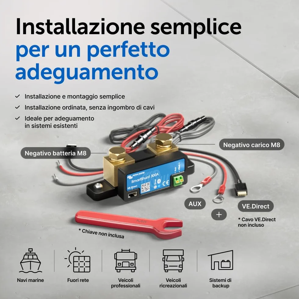 Victron Energy SmartShunt 300A 50mV Monitor Batteria (Bluetooth)