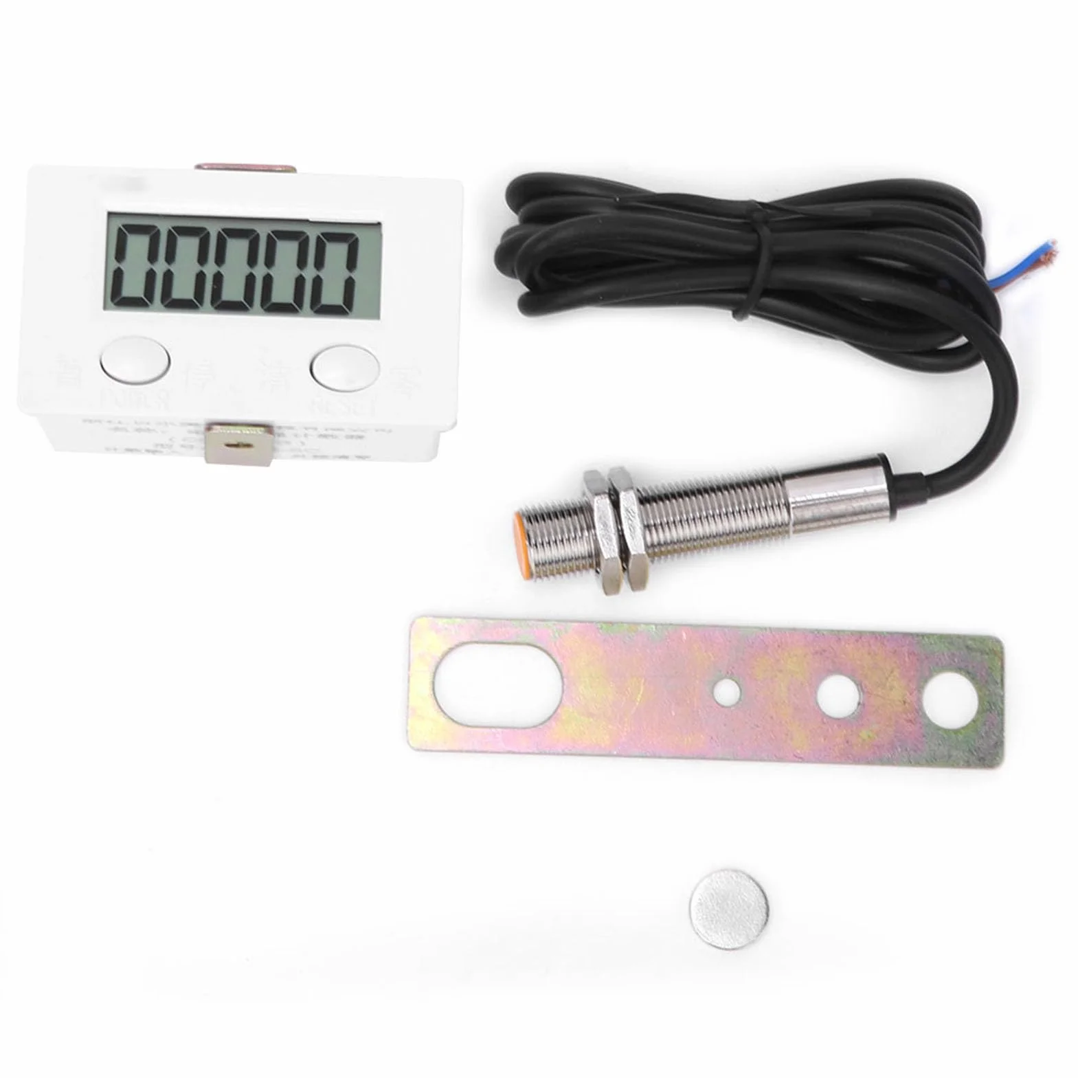 Contatore Elettronico con Sensore Magnetico, Display LCD 5 Cifre, Intervallo 0-99999, Dimensioni 64x38x38mm