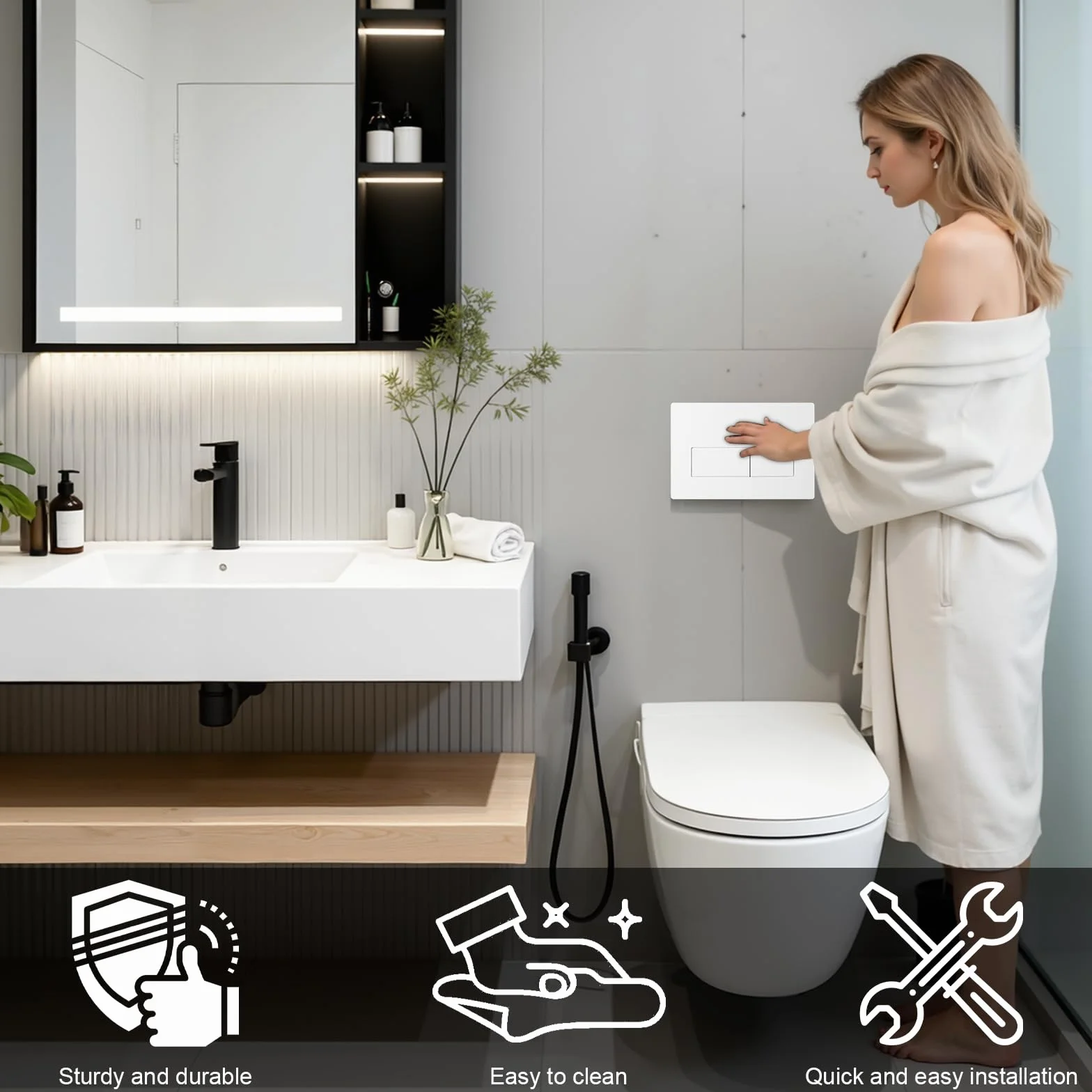 Geberit Sigma 01 20 30 50 UP 300 320 Pannello di scarico WC Kit ricambio cisterna doppio scarico