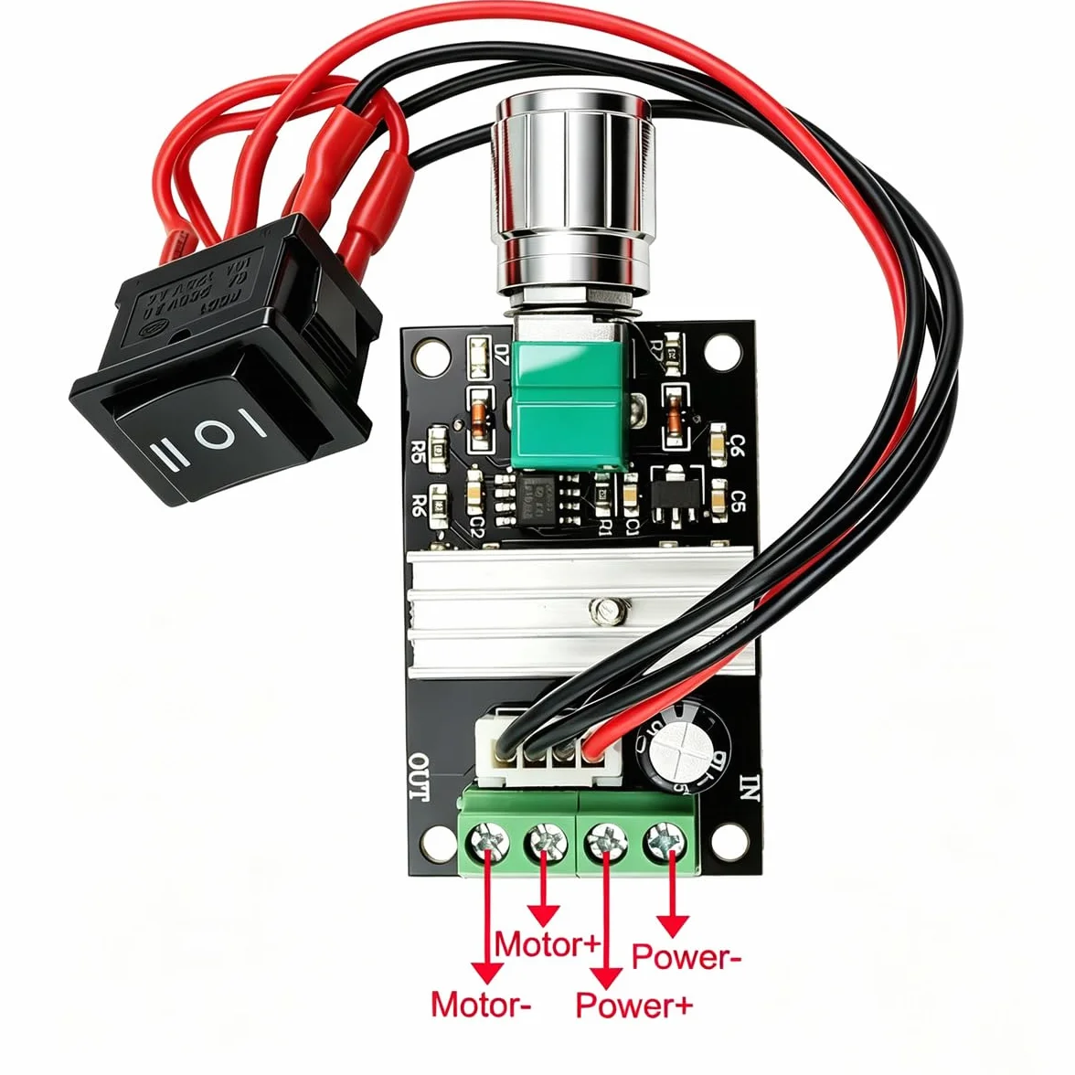 Gebildet 1pcs 6V-28V 3A 80W DC Velocità del motore Controller(PWM),DC Scheda di Controllo del Motore,Driver motore reversibile regolabile interruttore
