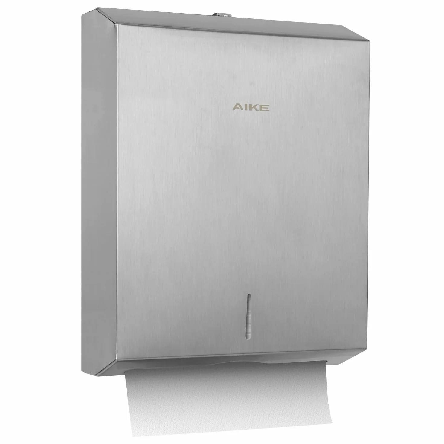 AIKE 400 Fogli Distributore di Asciugamani di Carta Commerciale in Acciaio Inox a Muro con Blocco AK5181