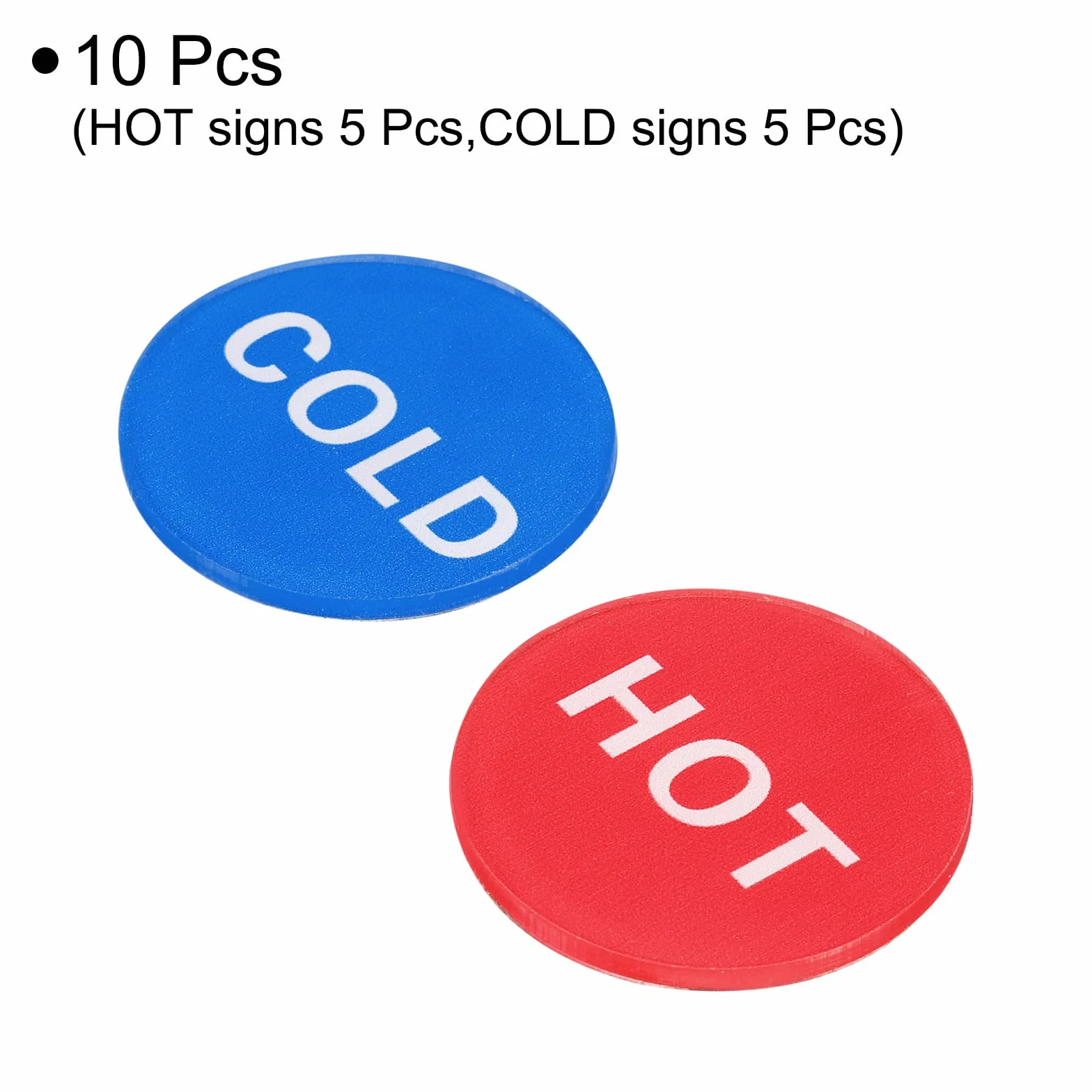 PATIKIL Auto Adesivo Caldo/Freddo Acqua Etichetta, 10pz Acrilico Rotondo Adesivo Segni per Rubinetti Lavelli, Rosso/Bianco, Blu/Bianco