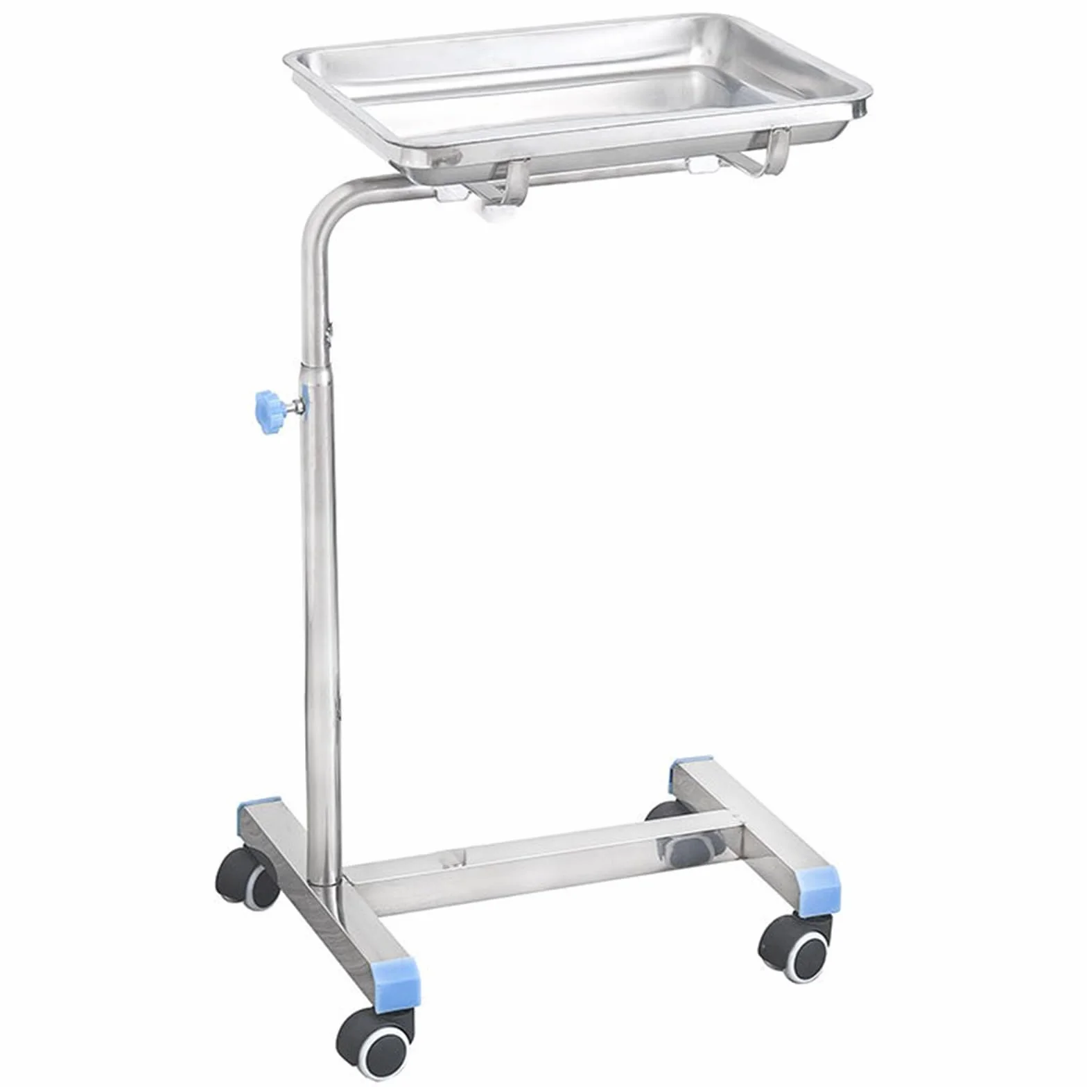 Carrello Medico, Carrelli da Laboratorio in Acciaio Inossidabile, Carrello da Laboratorio con Rotelle, Dotato di Quattro Ruote Girevoli, per Laboratorio, Clinica, Ospedale, Salone,Argento,A
