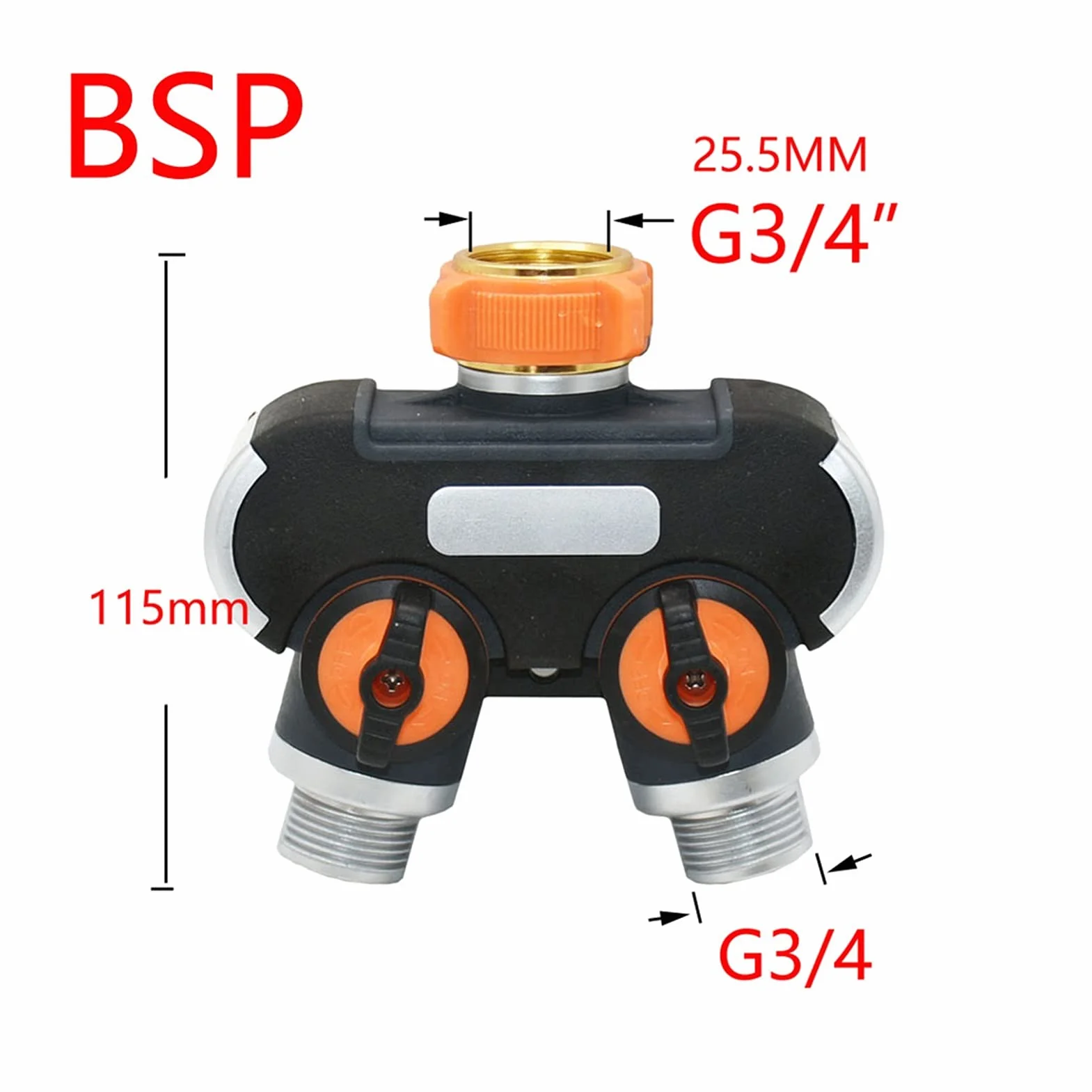 Connettori per tubo di irrigazione a goccia, 2/4 vie, rubinetto da giardino femmina, 1/2 pollice, 3/4 a 3/4 di pollice, valvola di irrigazione, deviatore per tubo, connettore rapido, 1 set (arancion