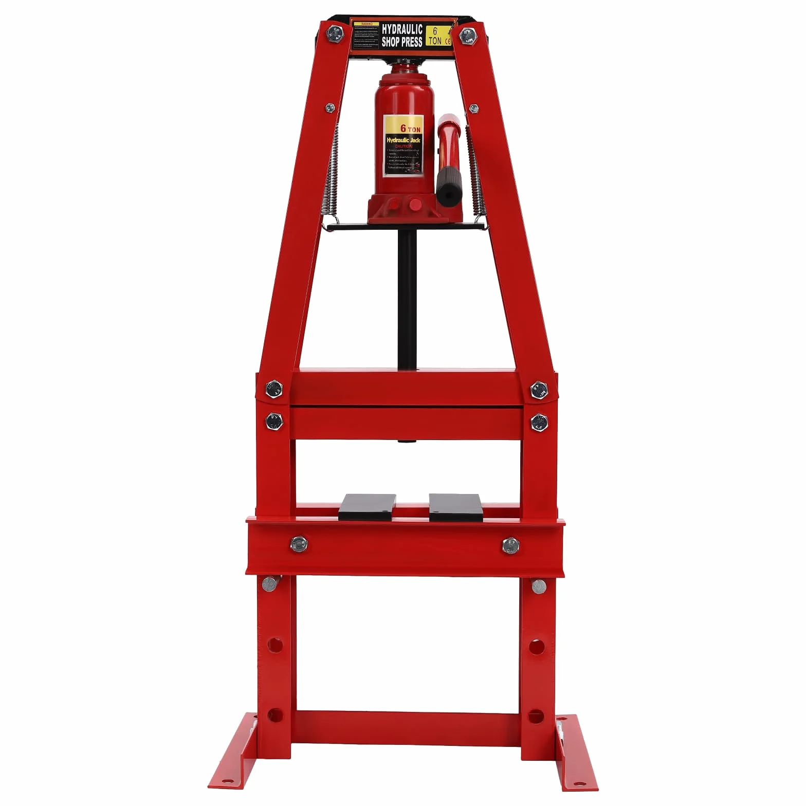 Pressa da officina 6T pressa idraulica con piastre, 4 livelli di altezza regolabile pressa idraulica, pressa a forma di H, pressa per cuscinetti per pressatura, timbratura, formatura, 6T/13227.74lbs