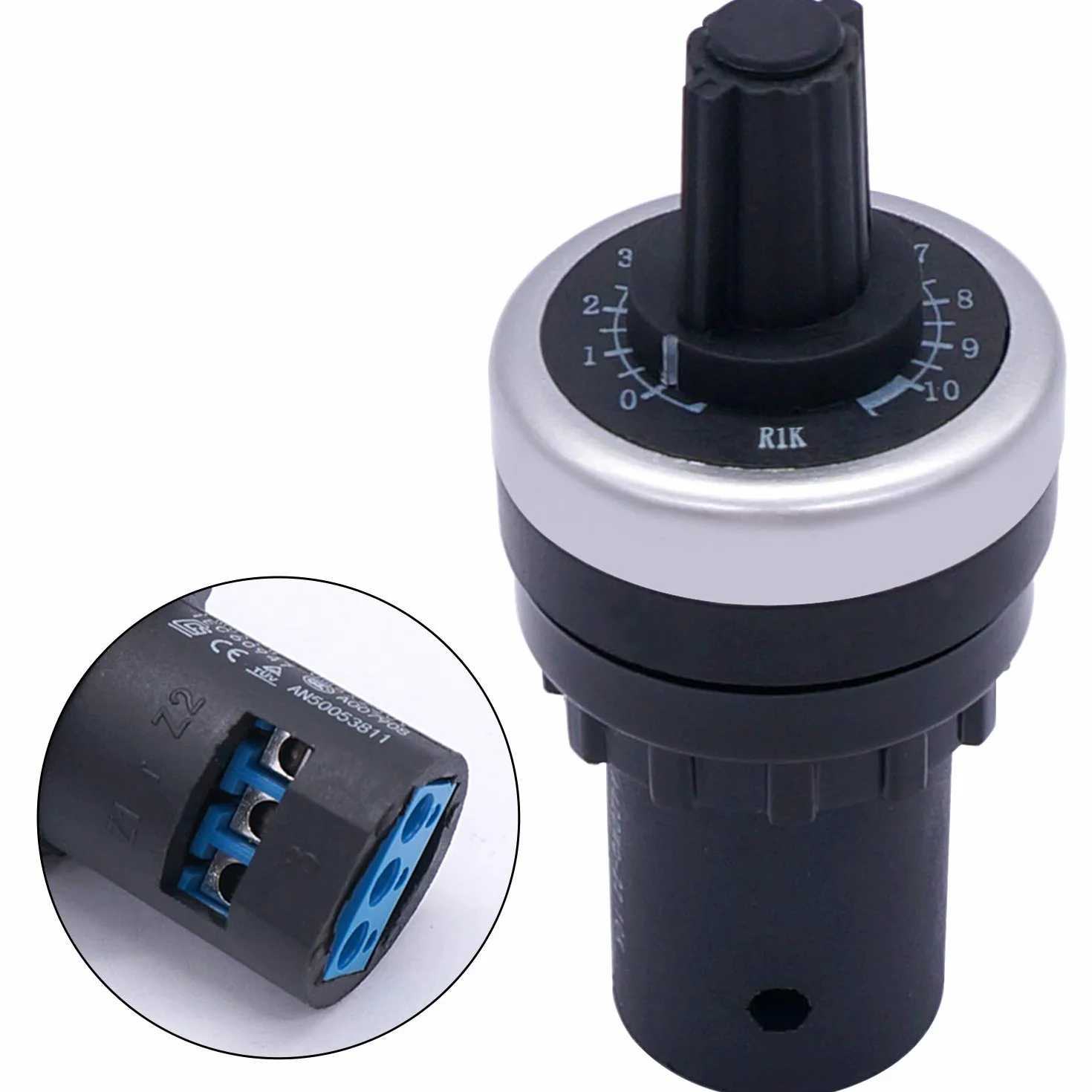 Taiss / 1 pz 22mm 1K Governatore Potenziometro rotativo Inverter Convertitore Resistenza a velocità variabile Potenziometro 1K LA42DWQ-22