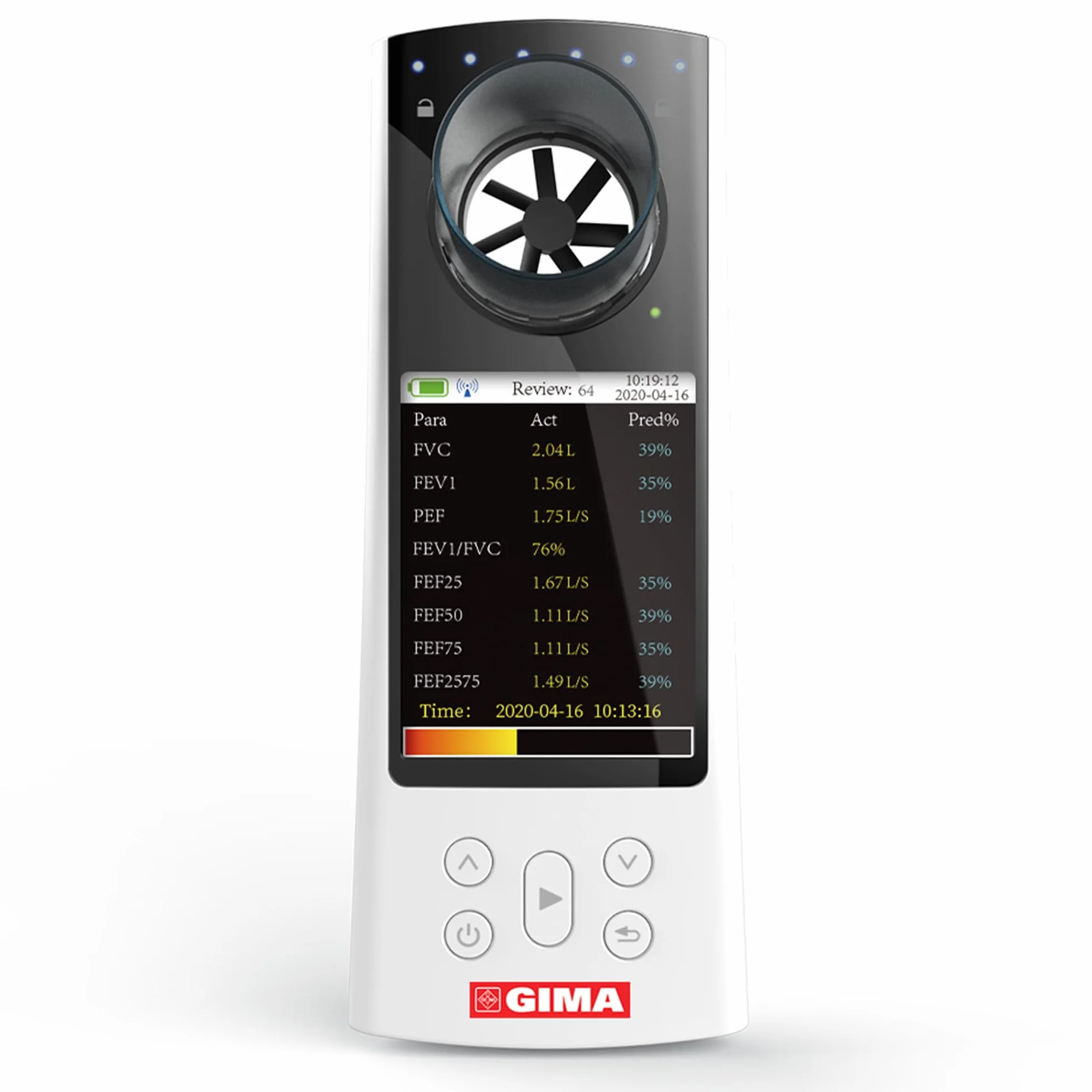 GIMA Spirometro SP80B piccolo e portatile per esaminare la funzionalità polmonare, 33551