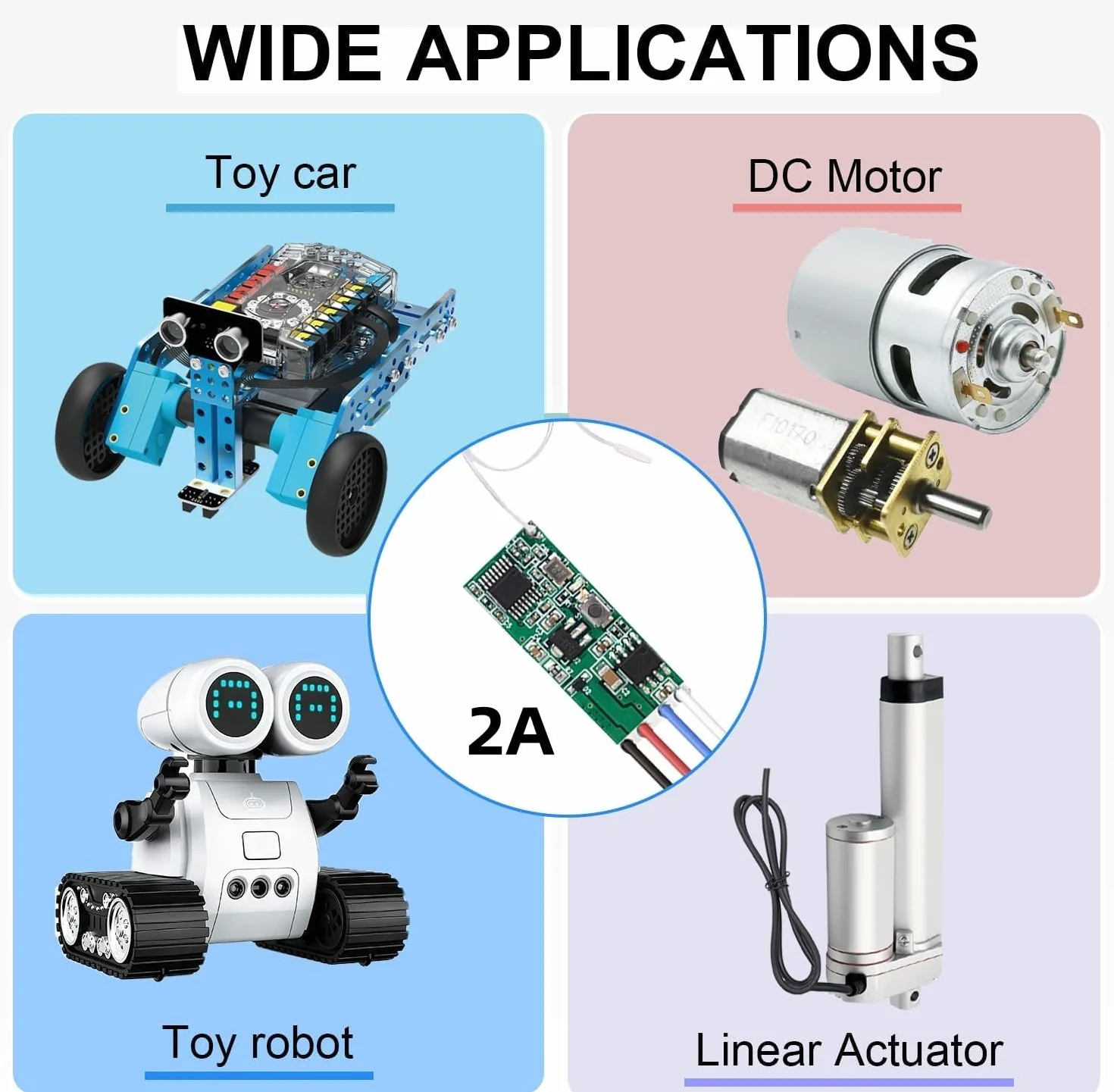 QIACHIP Interruttore di Telecomando del Motore CC senza fili Controller Ricevitore Relè DC 5V 12V con Trasmettitori, Motore di Controllo Radio avanti e indietro