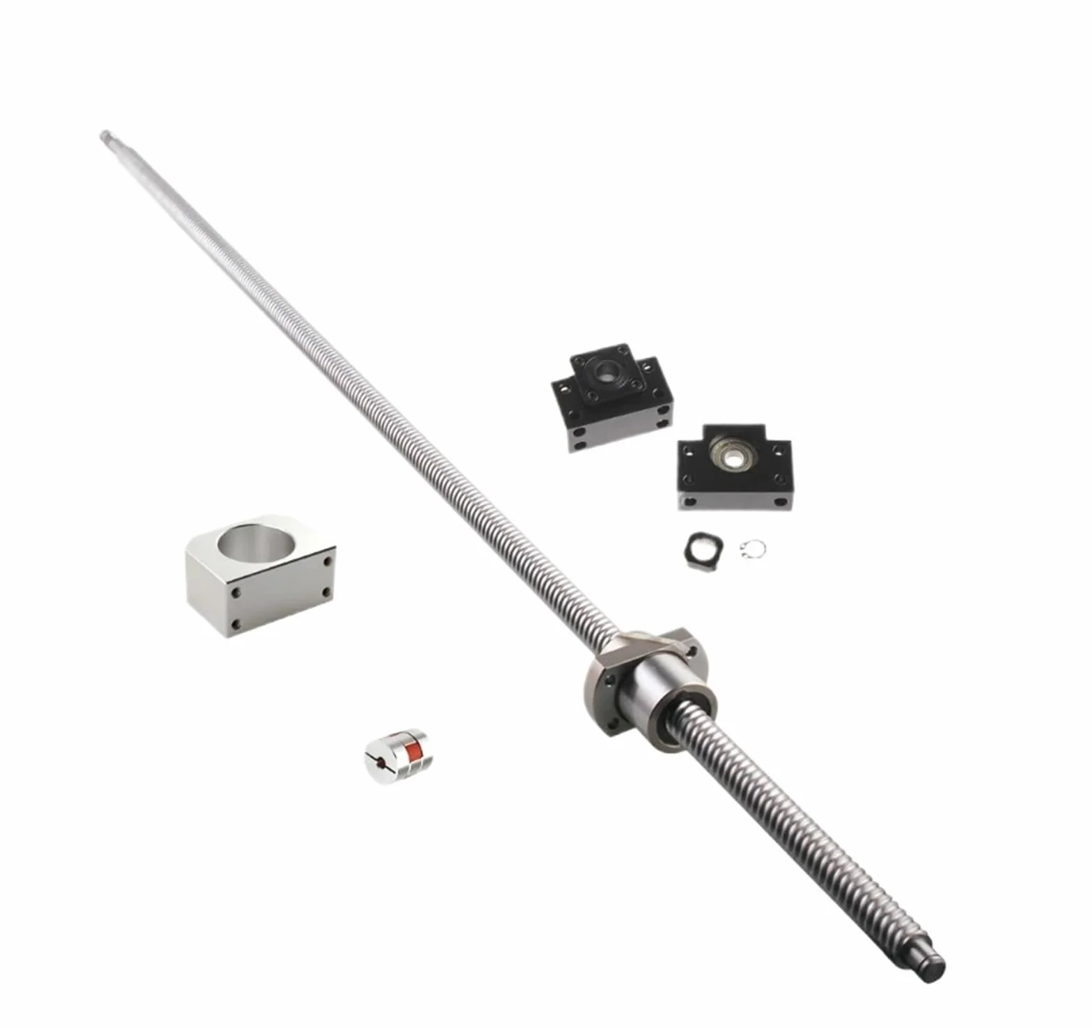Vite a ricircolo di sfere CNC a movimento lineare Vite a ricircolo di sfere CNC ad alta precisione SFE1616 Vite a ricircolo di sfere 300 500 600mm Alloggiamento dado BK12 BF12 + accoppiamento 8*10 ( S