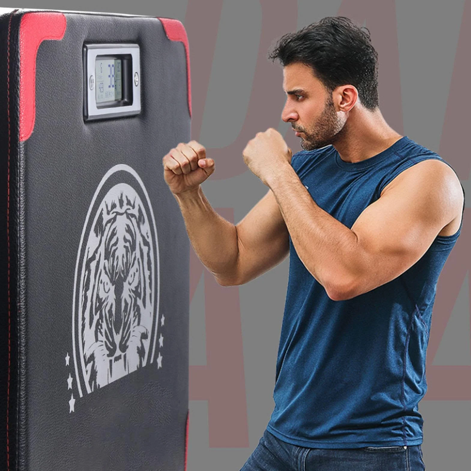 Tester di forza di boxe - Tester di forza pugilato Punch | Punch Force Testing Machine, Test di resistenza Sacchetto di pugno con contatore di visualizzazione LED, allenamento di boxe regolabile in