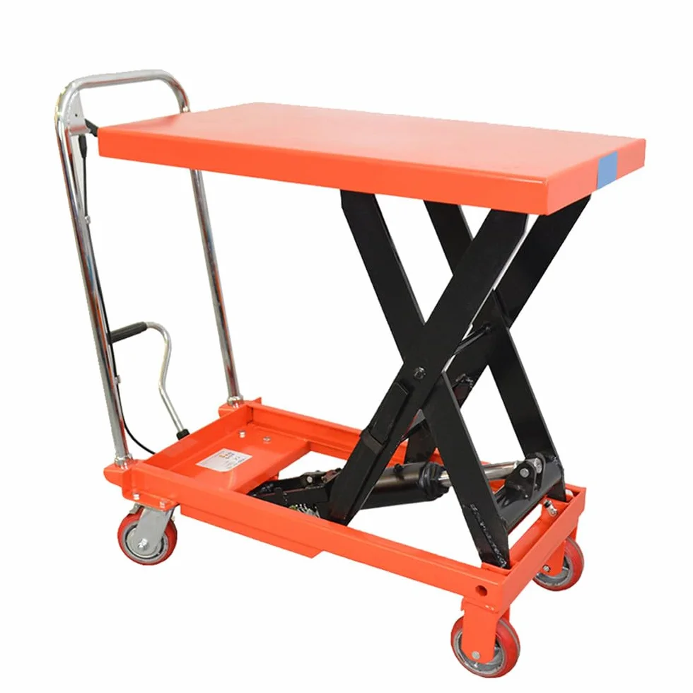 Carrello sollevatore con piattaforma a pantografo con ruote, transpallet a forbice 900 mm, manuale sollevatore idraulico per trasporto piattaforma 300 kg echoENG - MA SL CP30