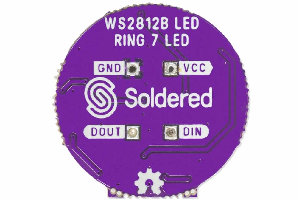 Soldered Smart LED WS2812B - Anello con 7 LED RGB | 5 V | Made in EU | 333055
