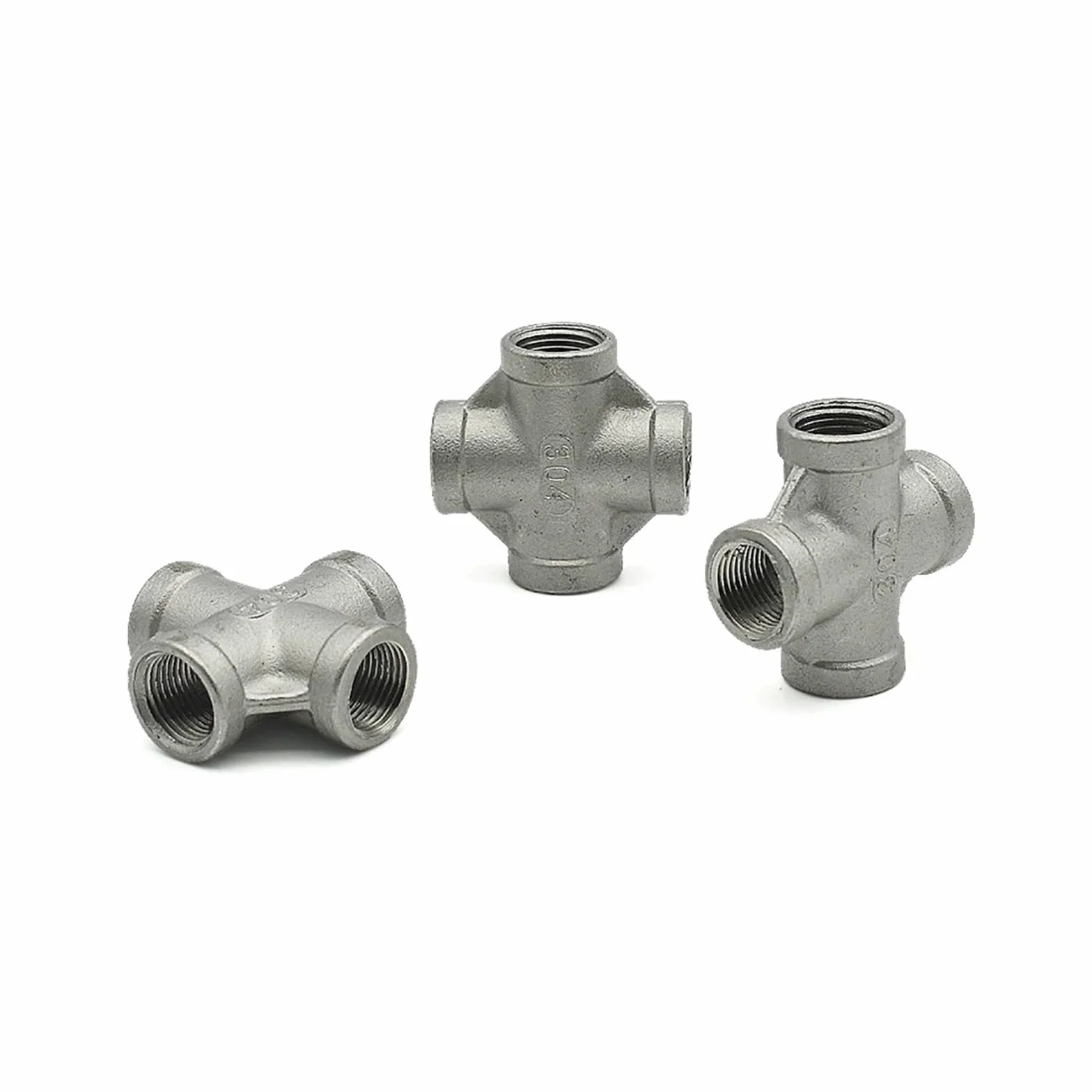 1/4 "3/8" 1/2 "3/4" 1 "1-1/4" 1-1/2 "2" BSP 304 In Acciaio Inox Femmina Croce Maschio Croce Filettato Adattatore di Testa Raccordi for Tubi(Female Cross 2")