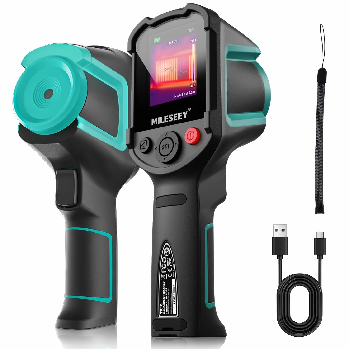 MiLESEEY TR10 Termocamera, Super Risoluzione 192 x 192 Termocamera Professionale, Frequenza di Aggiornamento 25 Hz, Telecamera Termica da -4°F a 1022°F, Autonomia della Batteria di 8 Ore