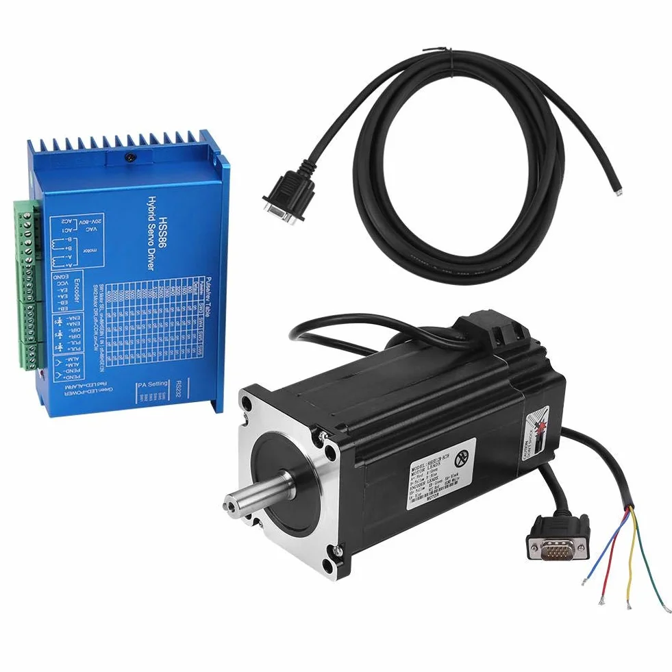 12N.M 0~3000 RPM Servo driver ibrido HSS86 + NEMA34 Servo motore passo-passo ad alta velocità a ciclo chiuso Servo motore 250 W