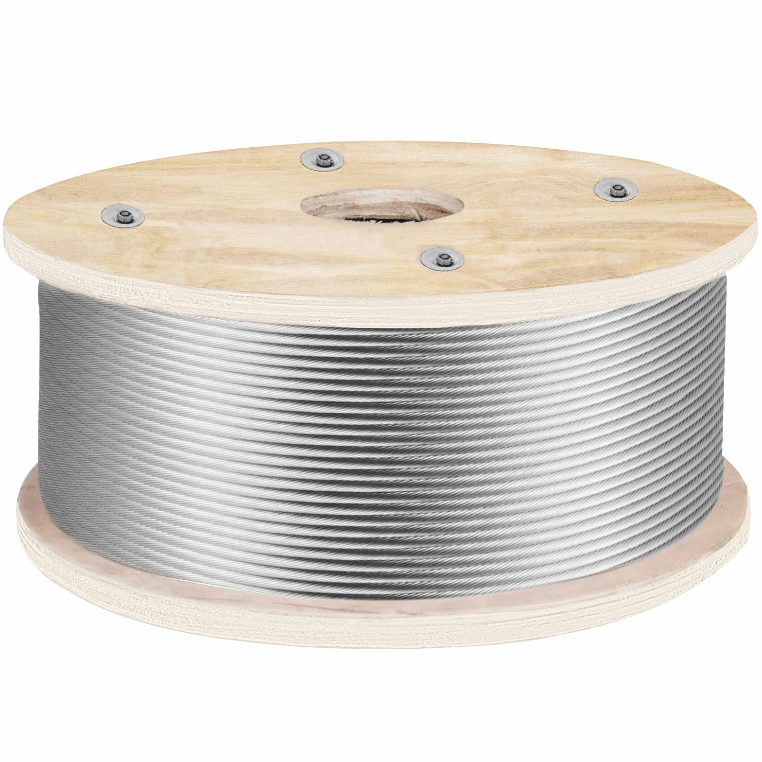 VEVOR 152 m x 4,8 mm, 1 costruzione 19, acciaio inossidabile T316, superficie lucida, cavo a filo 1905,1 kg, resistenza alla rottura, cavo in acciaio inox per stendibiancheria, ringhiere per scale