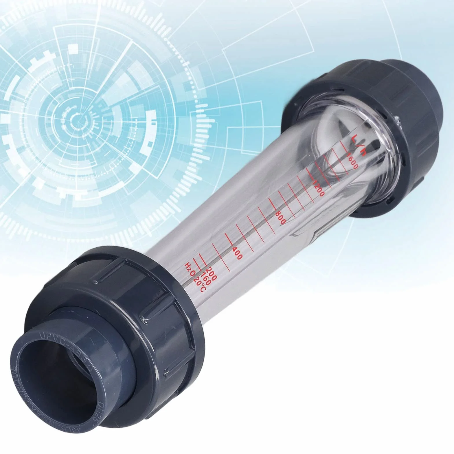 Misuratore di Portata per Liquidi 160-1600 LPH con Tubo in Plastica