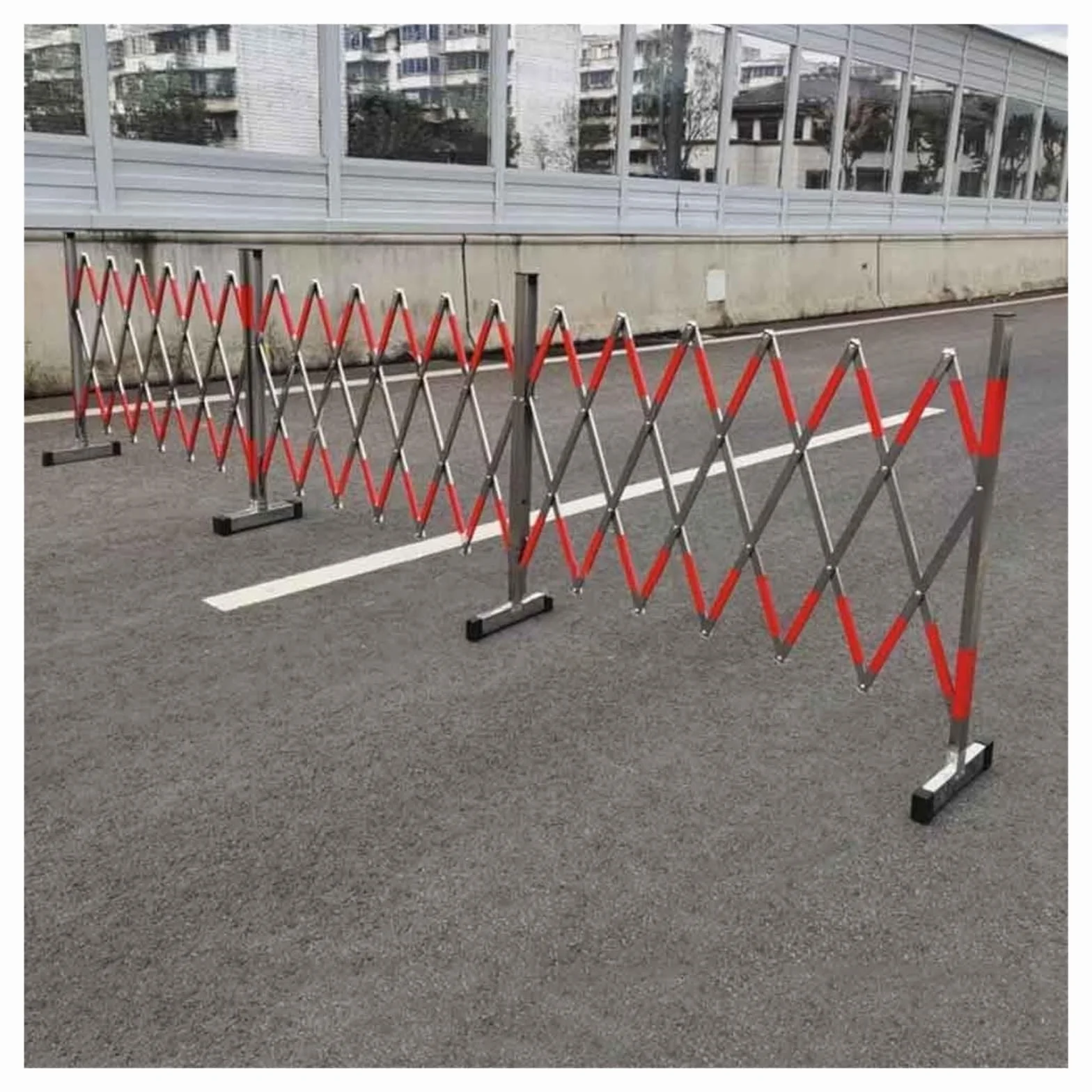 Barricata metallica espandibile industriale Barricata metallica estensibile industriale, recinzione di sicurezza stradale estensibile, in acciaio inox, indipendente, istantanea, barriera di sicurezza