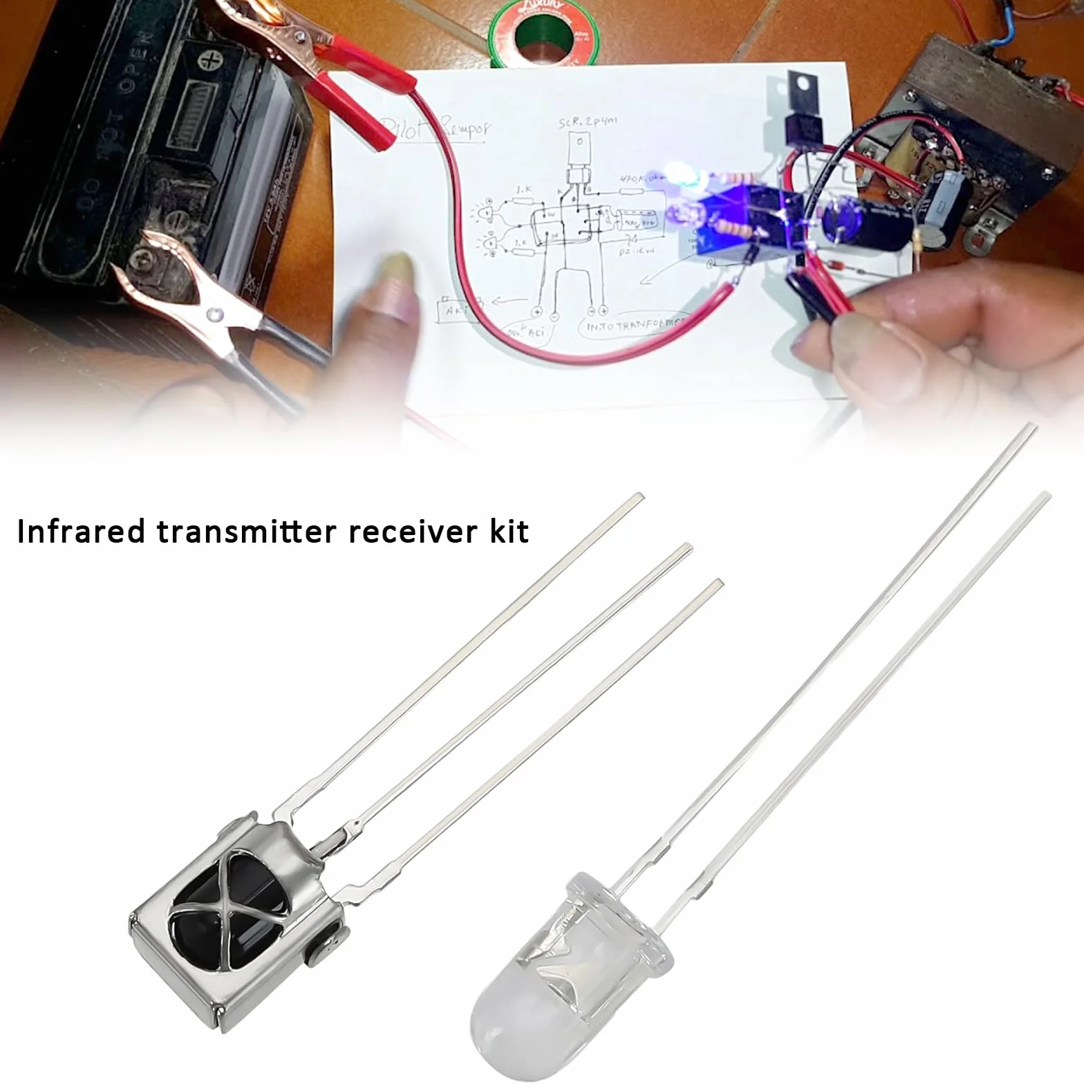 EMSea Confezione da 20 paia di trasmettitori e ricevitori, 5 mm, emettitore a infrarossi VS1838B, ricevitore a infrarossi per dispositivi elettronici, fototransistor, apparecchiature di comunicazione