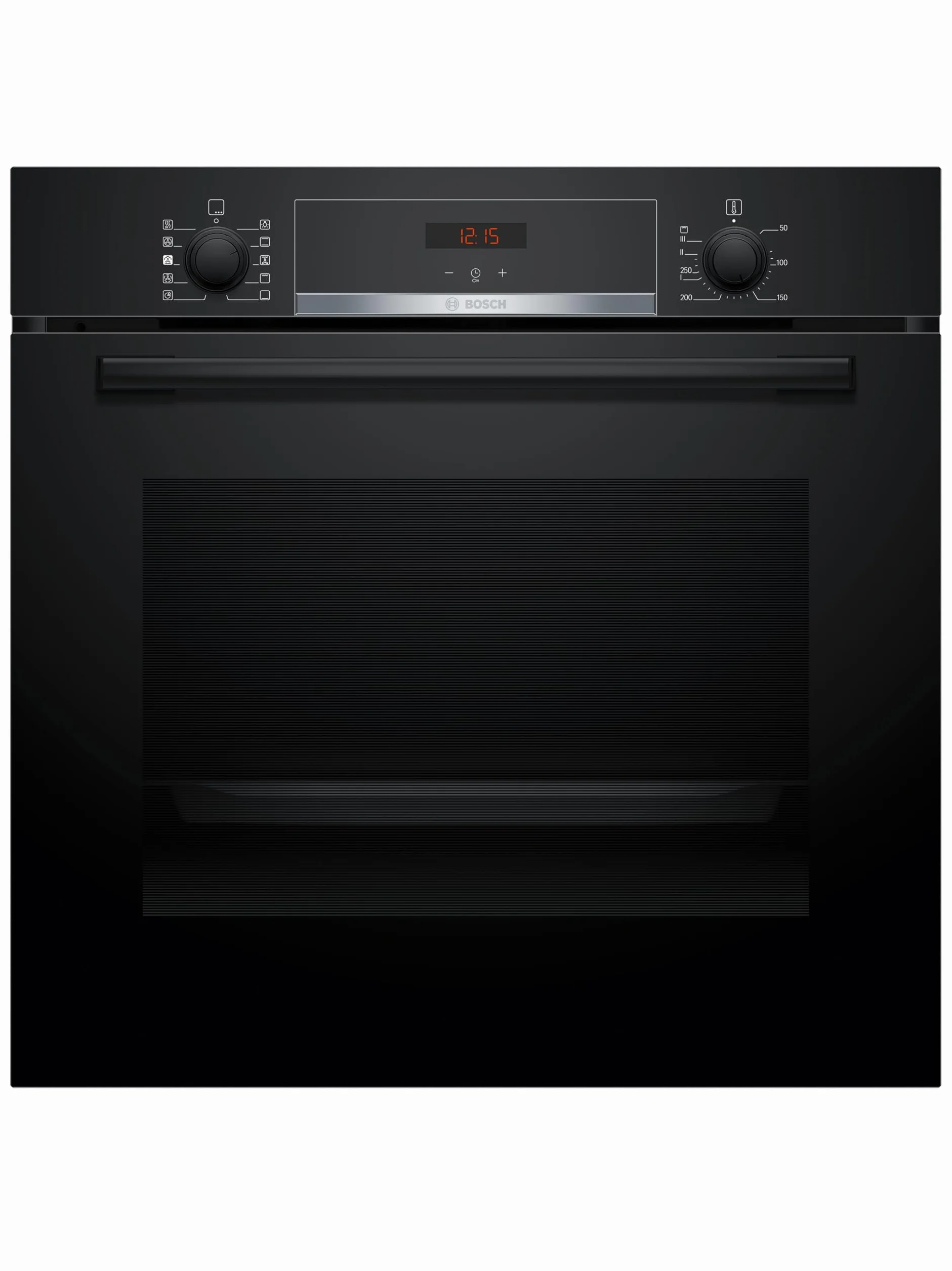 Bosch HQA534BB3 Serie 4, Forno con vapore da incasso, Display digitale LED, Manopole a scomparse, Pulizia assistita, Nero, 60 cm.