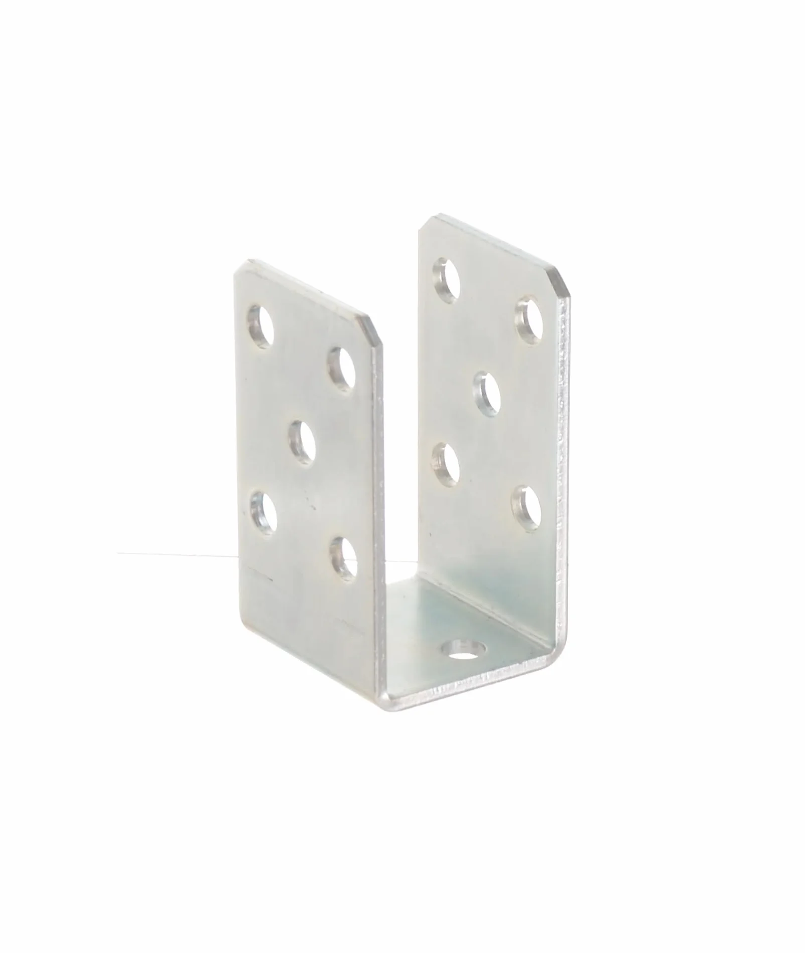 Supporto per pali a U, 50 mm, da avvitare, zincato a caldo, 4 mm, in acciaio, a forma di U, supporto per pali per costruzione in legno, ideale per terrazze, tettoie