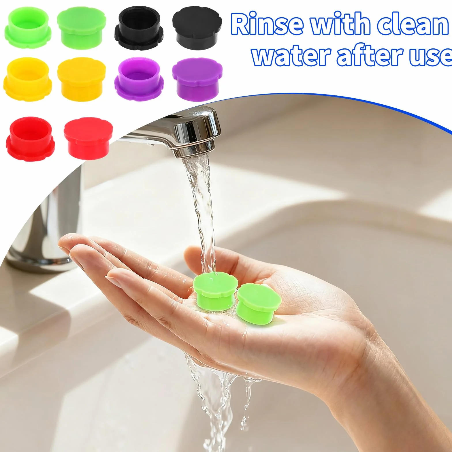 Tappi Protettivi Fiale in Vetro 3ml 5 Colori Coperchi in Silicone Riutilizzabili a Prova Perdite per Oli Essenziali