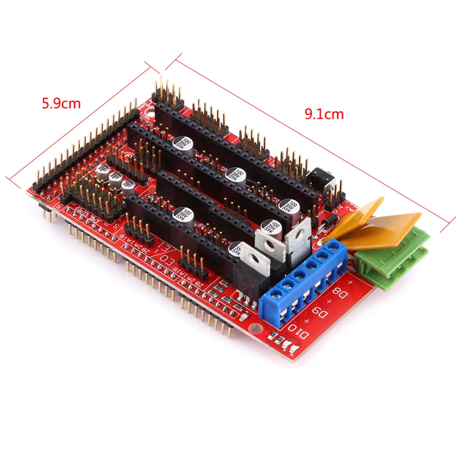Kit stampante 3D, scheda controller RAMPS 1.4 stampante 3D + MEGA2560 R3 + 5 x A4988 con Dissipatore di Calore USB Calbe Jumper Kit