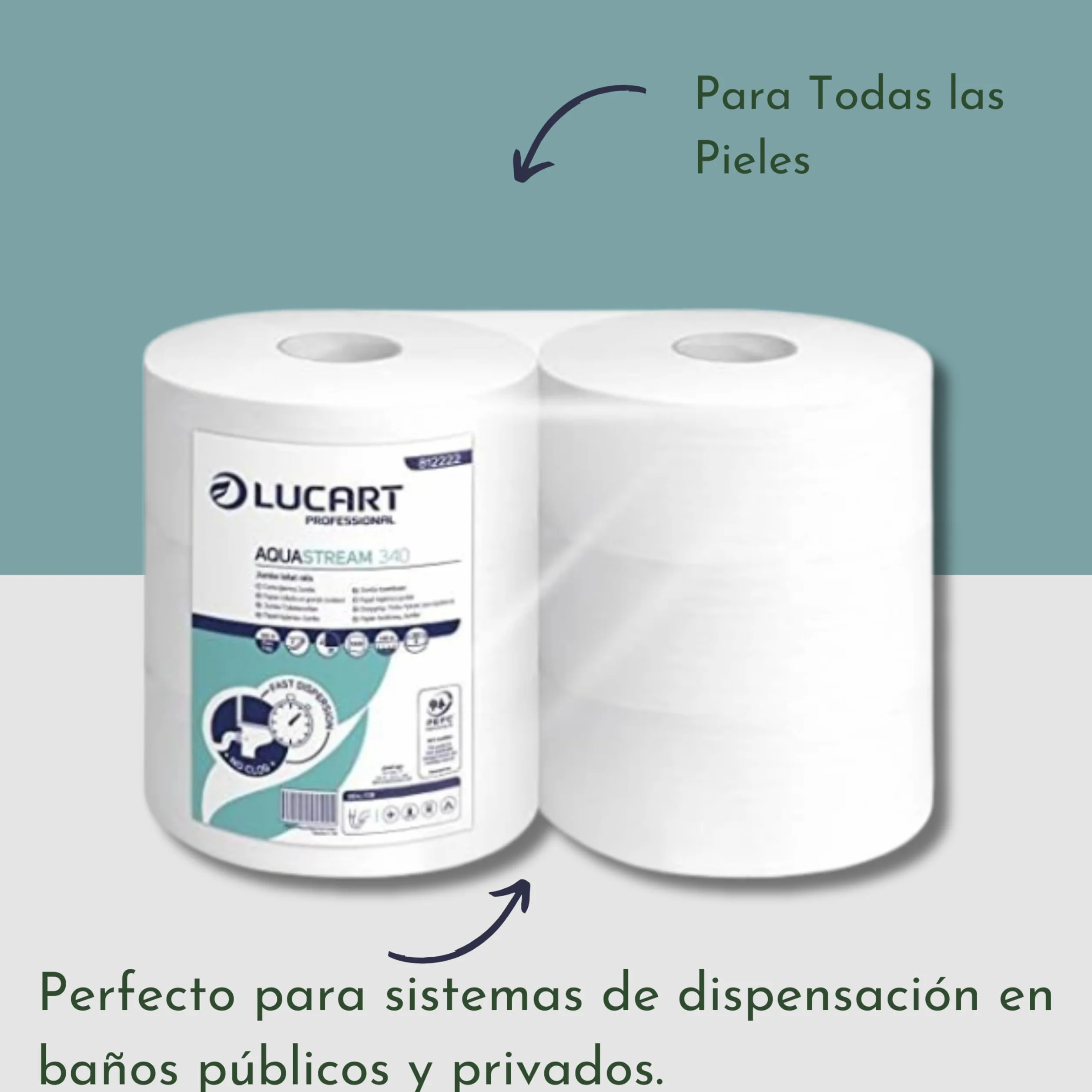 Lucart CARTAIGIENICA AQUASTREAM Mini Jumbo 12 Rotoli