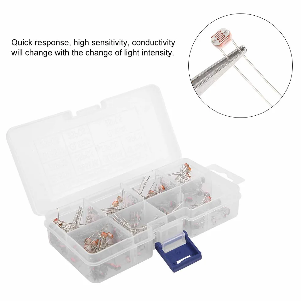 KIMISS Kit Fotoresistenza 175 Pezzi - GL5506 GL5516 GL5526 GL5528 GL5537 GL5539 GL5549 per Progetti di Elettronica Fai Te