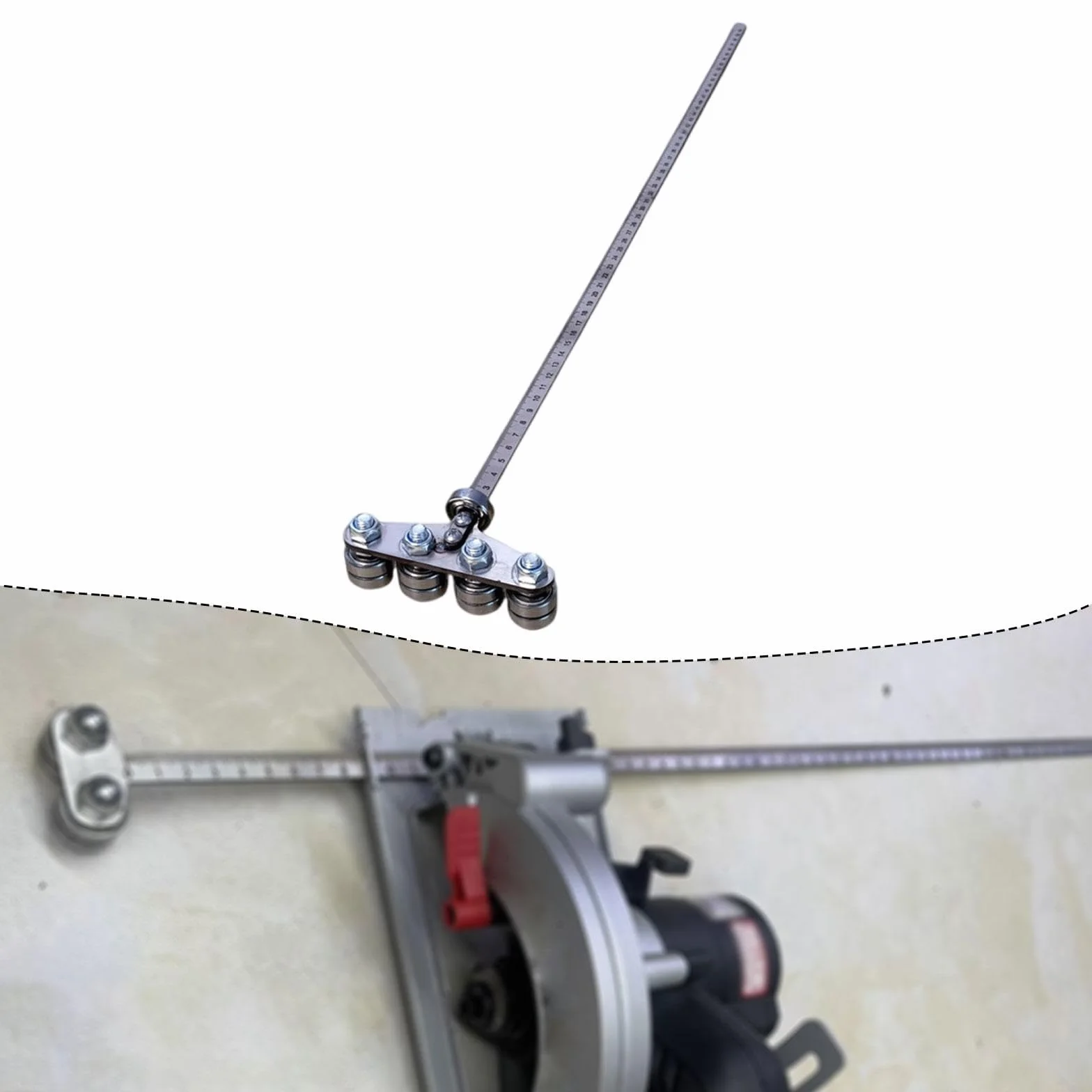 KESOTO Guida per con righello di profondità, accessorio robusto in metallo per lavori di falegnameria, posizionamento, taglio, rifilatura e fresatura, Style L