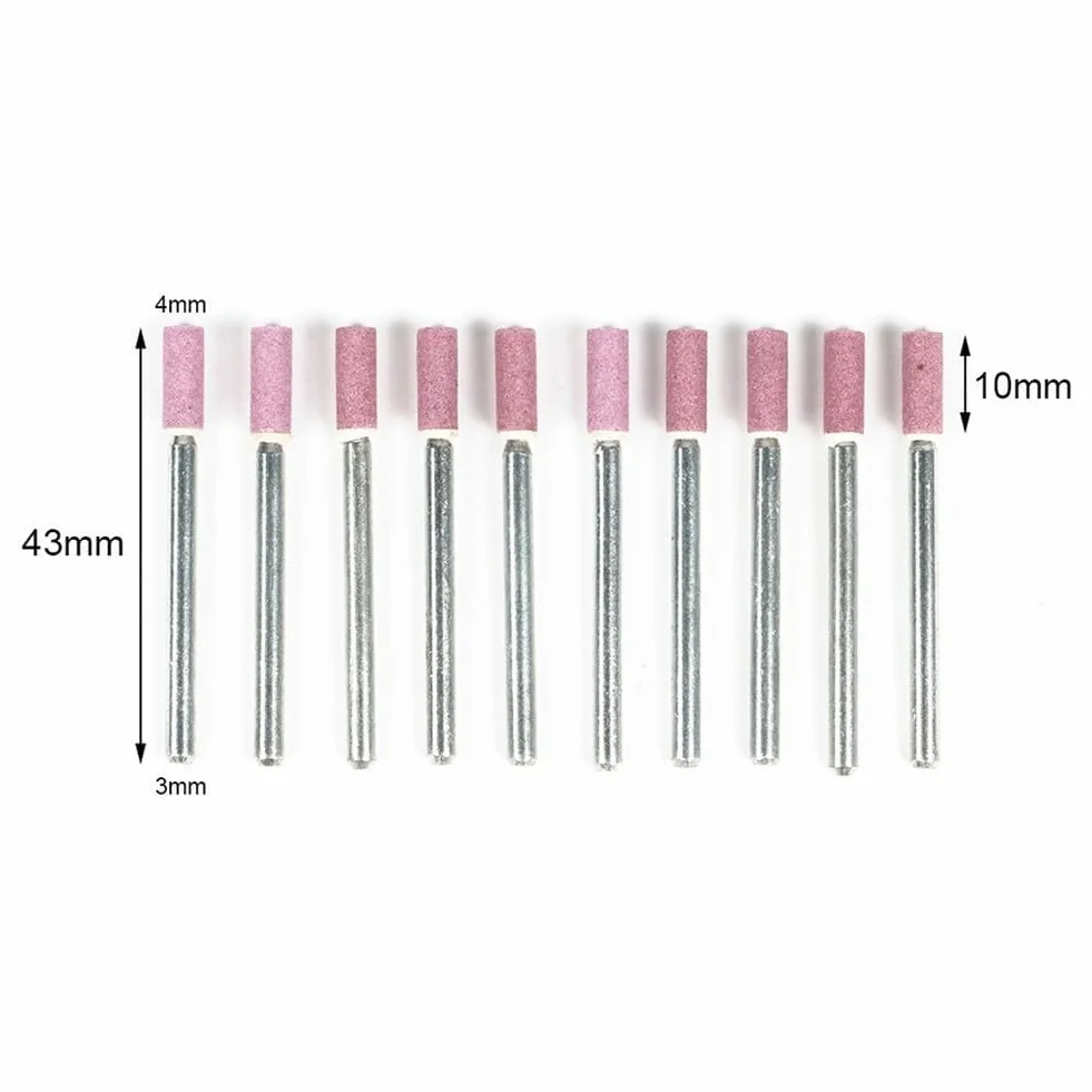Kit di accessori per smerigliatrice rotante con 10 strumenti per lucidare e rettificare pietre in ceramica per metallo e finitura bordi