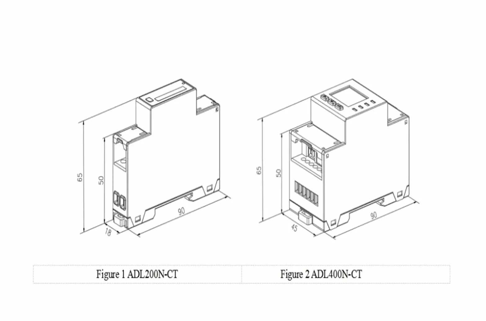 Contatore di energia Multifunzionale trifase ADL400N-CT/D10 Esterno su rotaia 80A for Sistema di Generazione di energia(CT-D16)