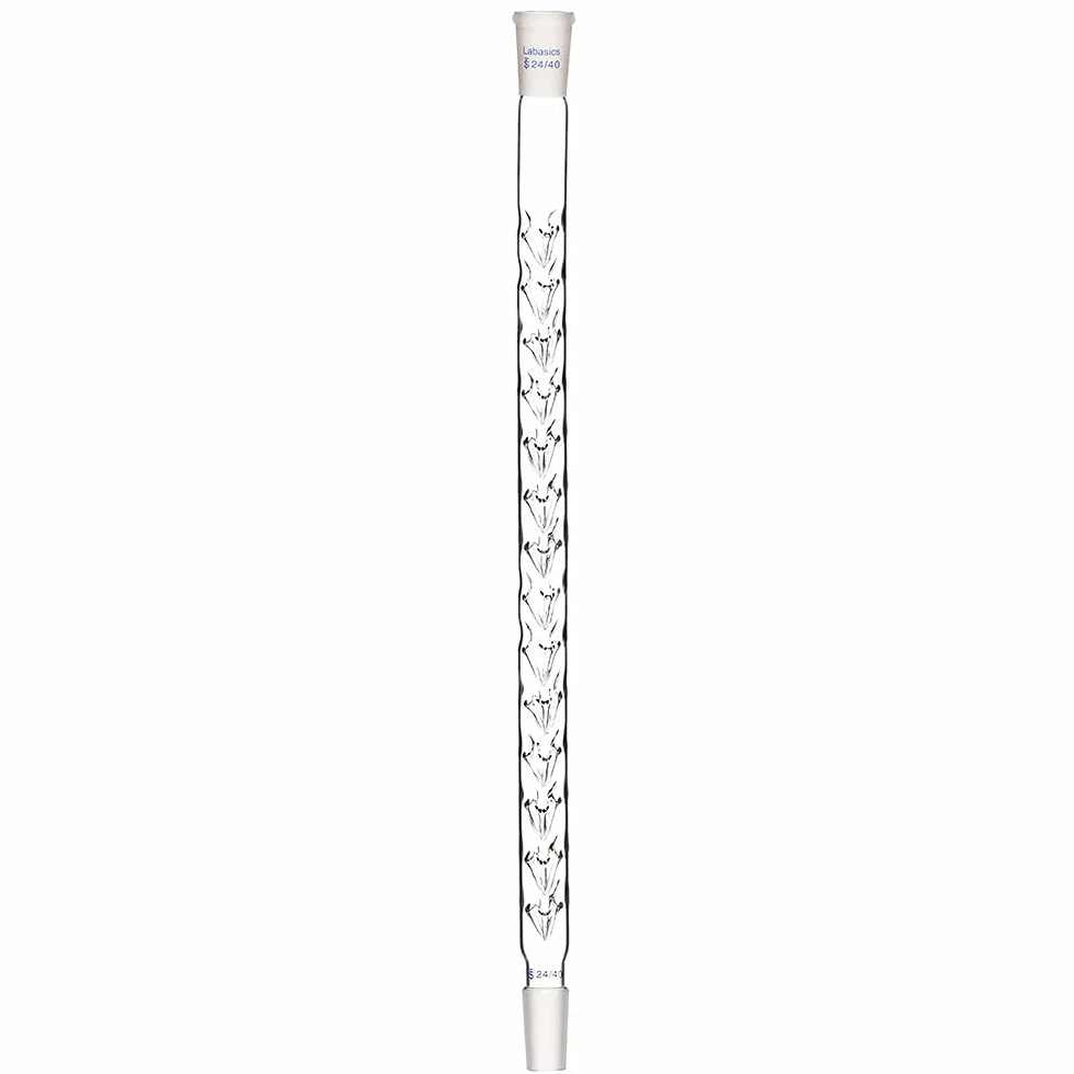 Labasics Colonna Di distillazione Vigreux, 24/40 400 mm Lunghezza Vetro Borosilicato Frazionario Colonna di Distillazione Colonna Vigreux con Rientranze per Laboratorio