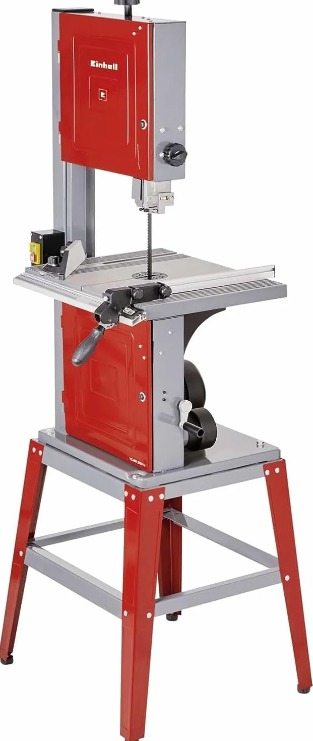 Einhell TC-SB 305 U Sega a nastro con banchetto (tensione 220-240 V, potenza 750 W velocità nastro 1400m/min,escursione 305 mm, taglio obliquo 0-45°, altezza taglio max 170 mm)