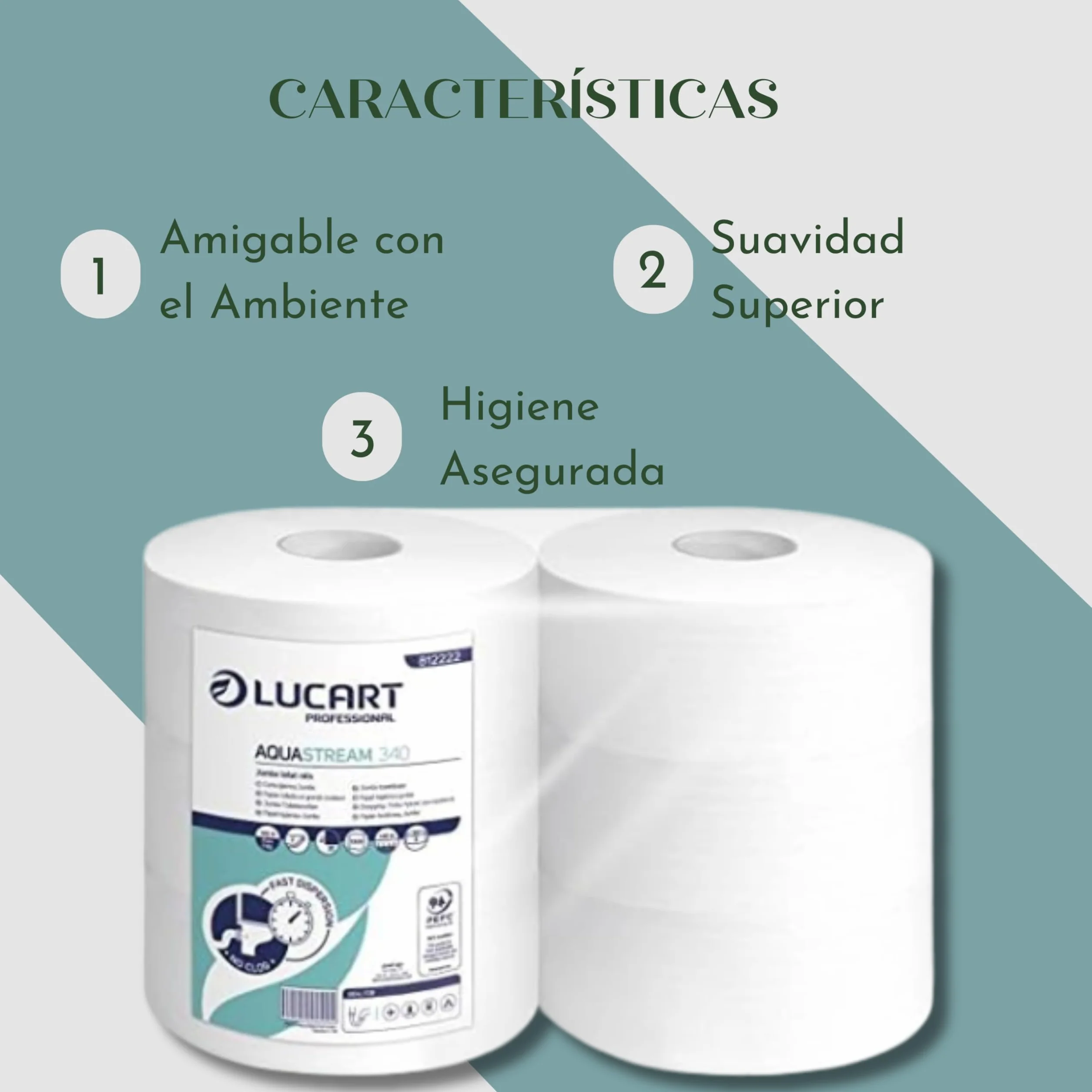 Lucart CARTAIGIENICA AQUASTREAM Mini Jumbo 12 Rotoli