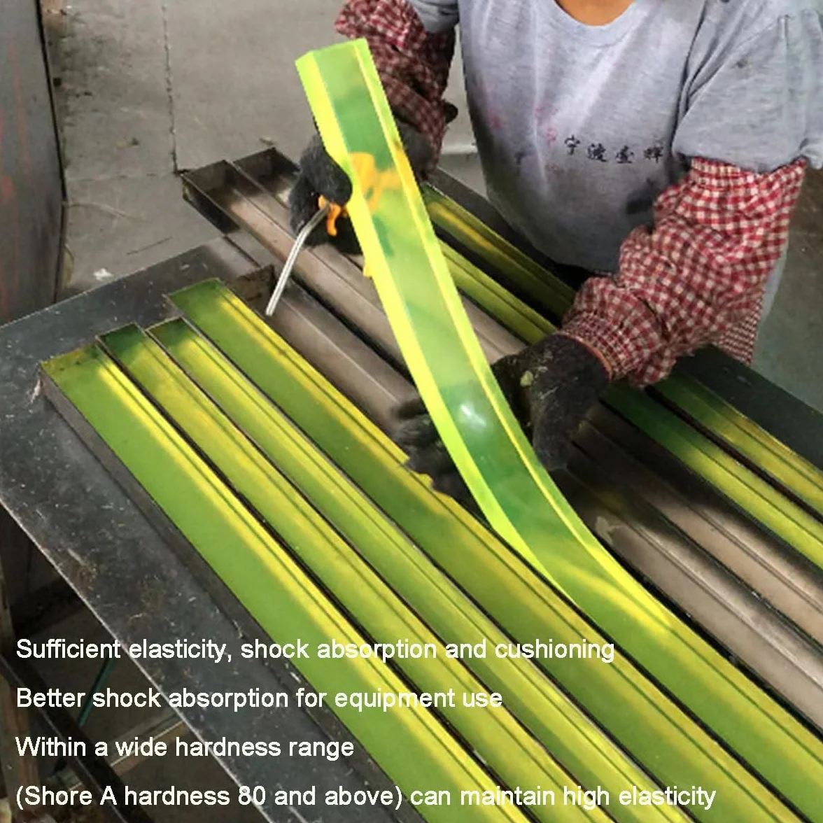 Barra Quadrata in Poliuretano PU 10x25x500mm Resistente All'olio 2 Pezzi