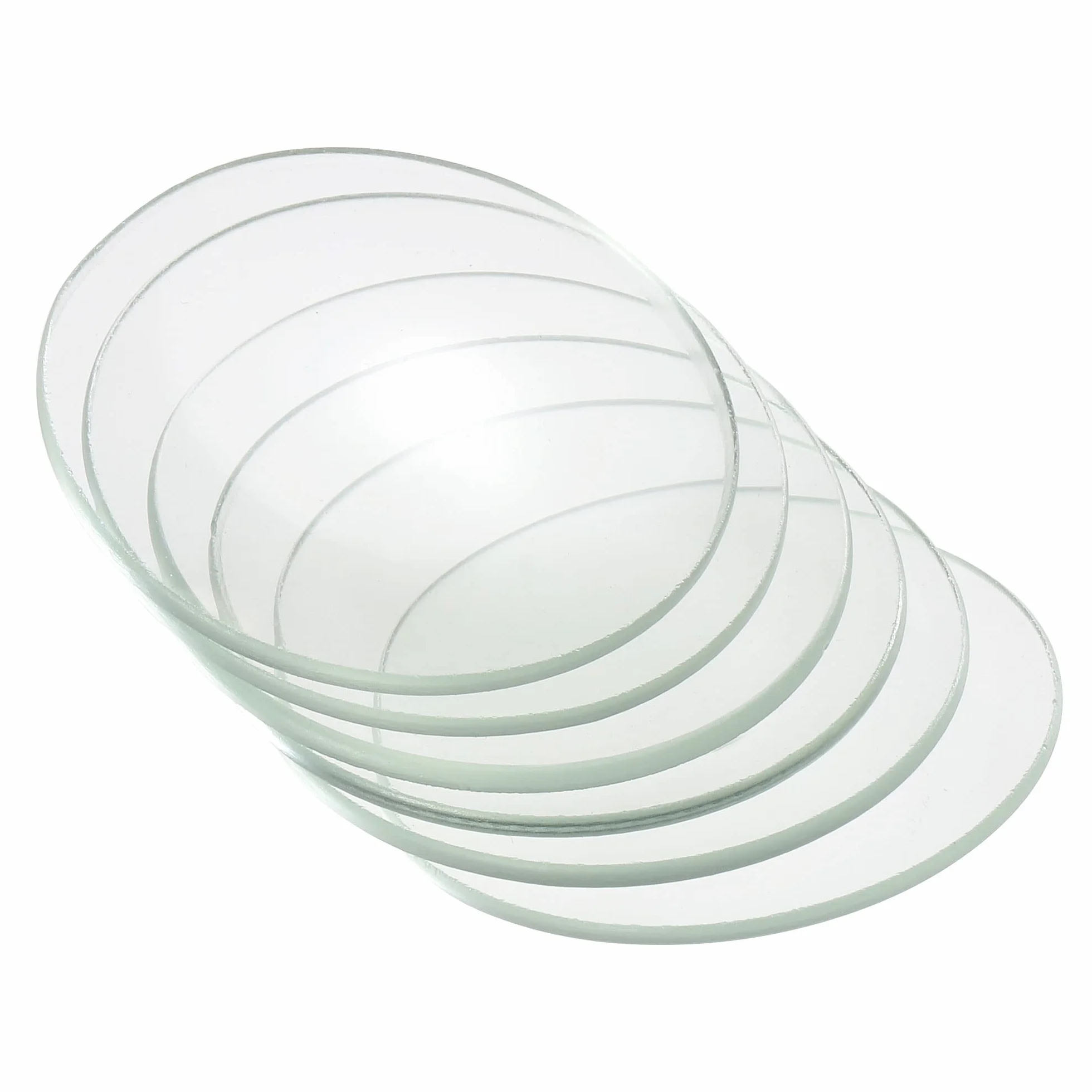 PATIKIL 50mm Diametro Orologio Vetro, 12pz S Bicchiere Coperchio Liscio Bordi Smussato Arco per Laboratorio, Trasparente