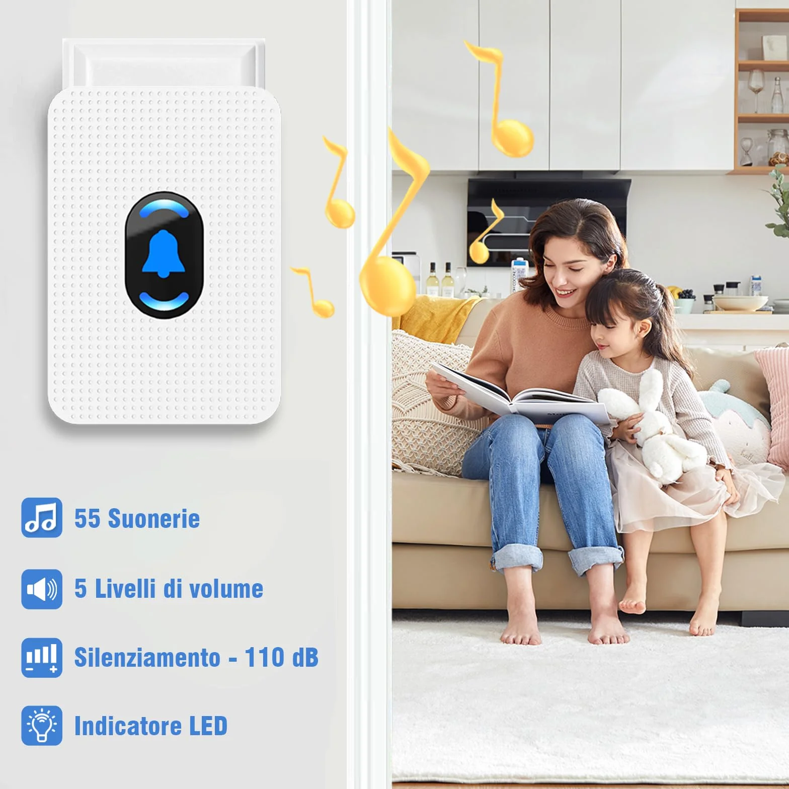 Daytech Salvavita Anziani,L'allarme per Anziani è Adatto per Anziani/ Pazienti/ Donne in Gravidanza/ Bambini che Necessitano di Assistenza Domestica(2 ricevitore + 2 pulsante + 2 braccialetto)