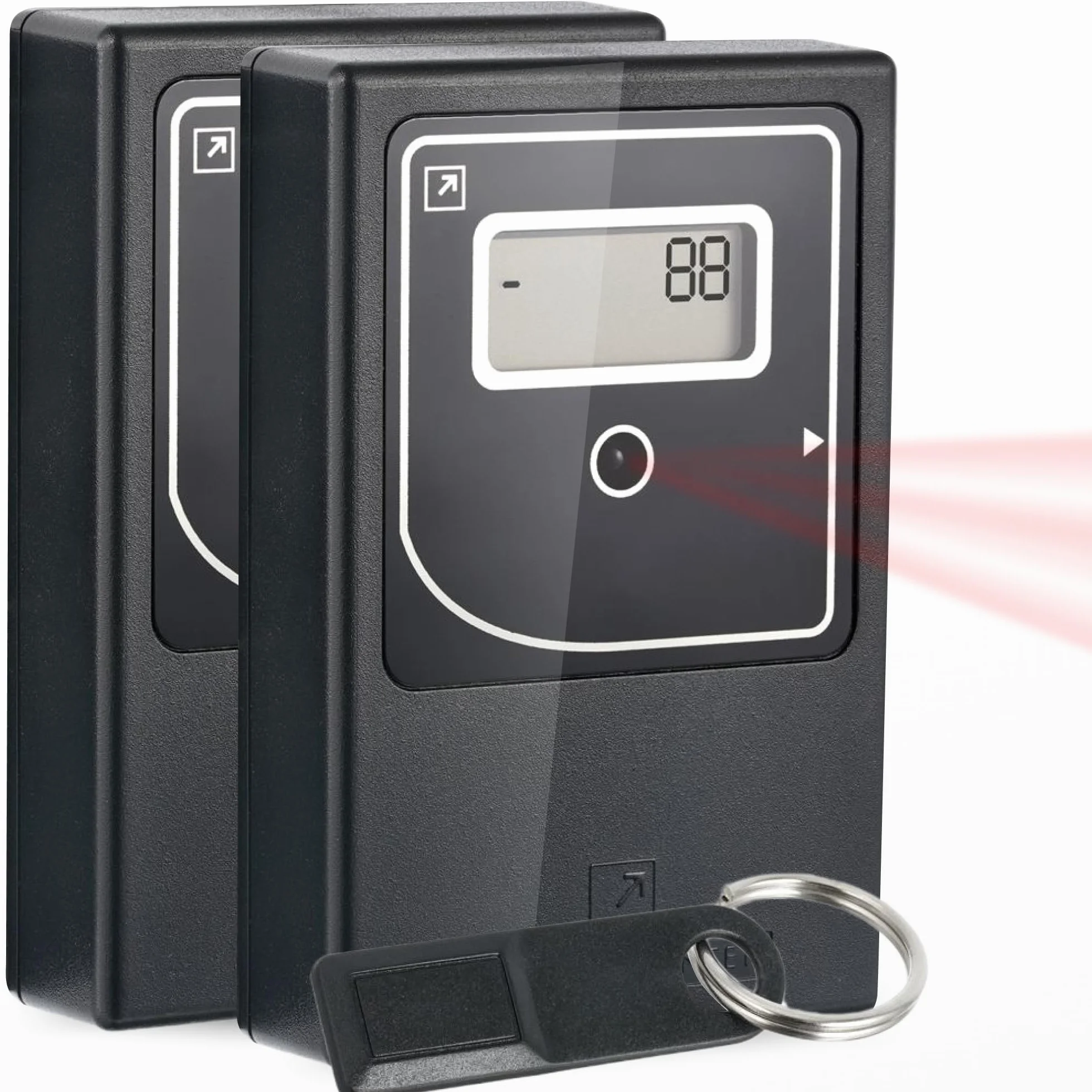 Smart Counter IR, Contatore di Persone Wireless a Infrarossi, Contapassi per Porte Protetto da Reset Non Autorizzato, Contatore di Traffico che Conta Automaticamente e Mostra i Dati su Display, Nero