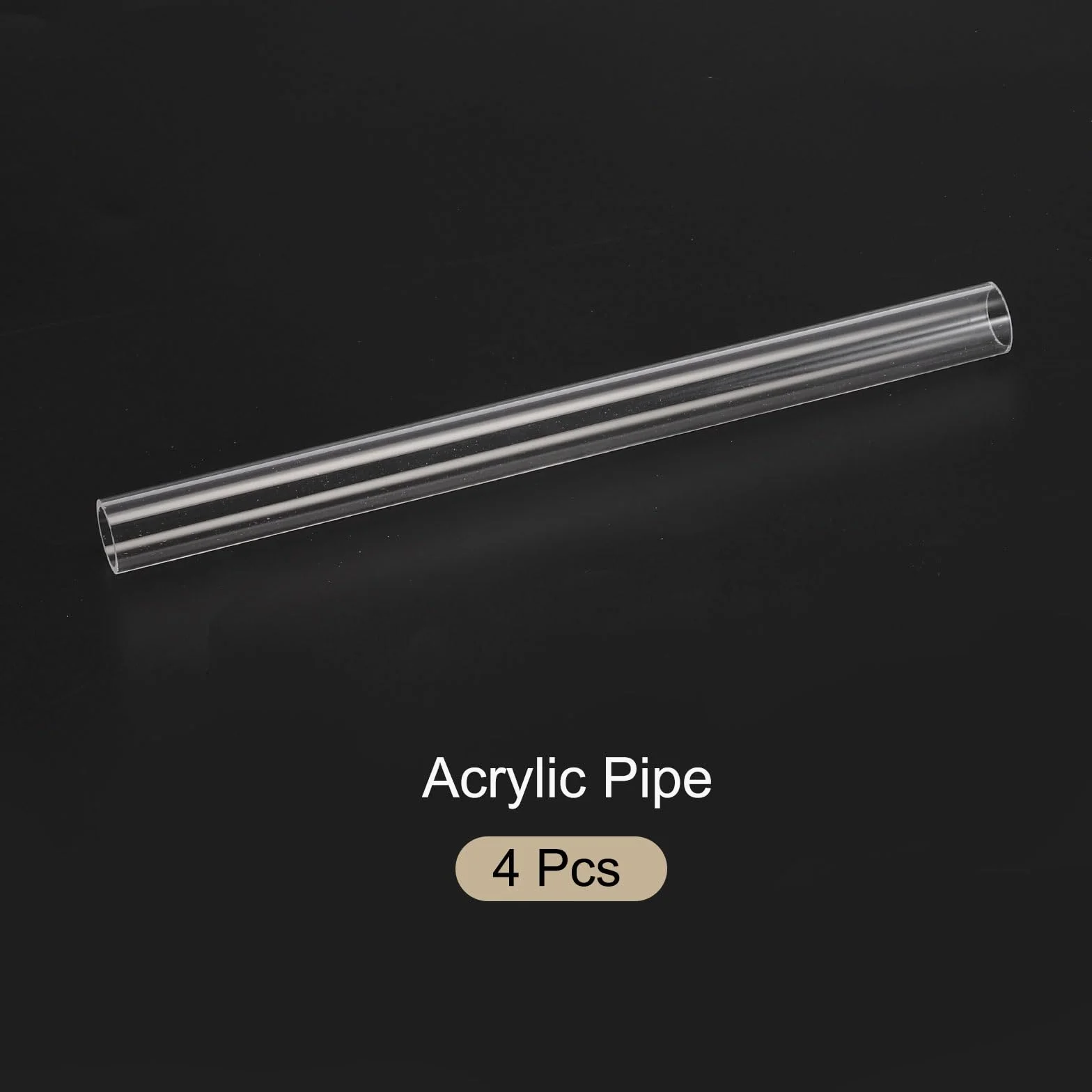Tubo Rigido in Plastica Trasparente da 10" 16mm x 20mm (5/8" x 0,8") Tubo in Acrilico Tondo in Policarbonato, [Per Idraulica, Acquari, Fai da Te] - 4 Pezzi