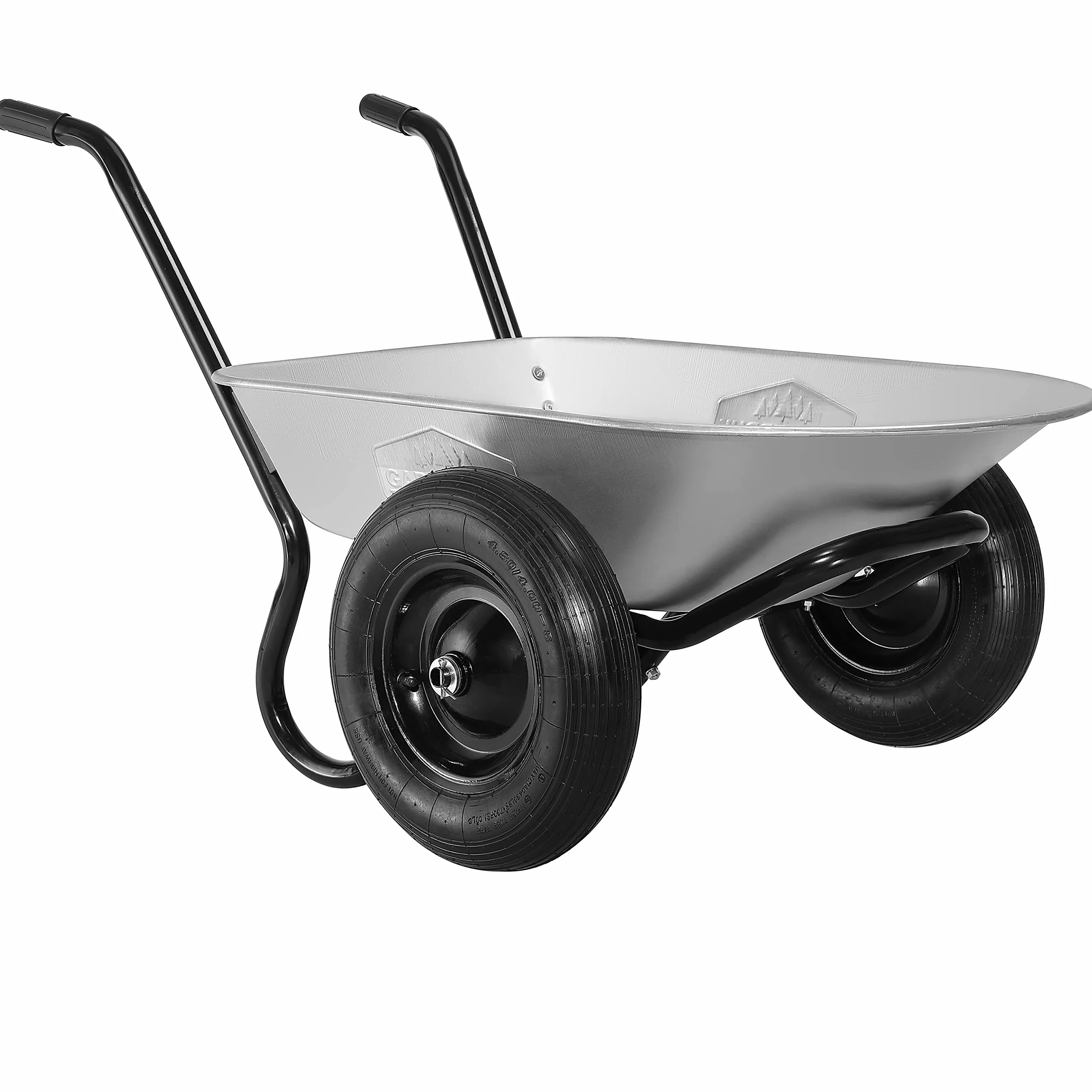 Gardebruk Carriola 2 Ruote Pneumatiche 150kg 100L Cerchi in Acciaio Trasporto Erba Giardinaggio