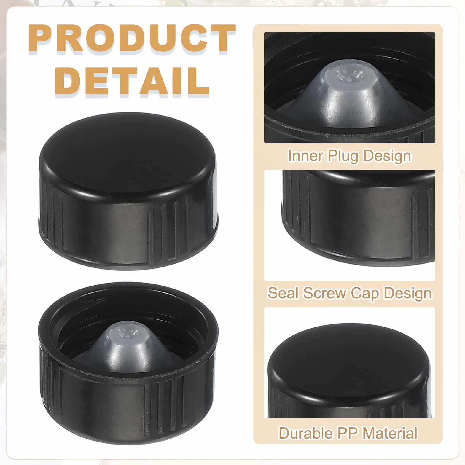 sourcing map 16 tappi a vite in resina fenolica 22 mm nero per bottiglie chimici cosmetici