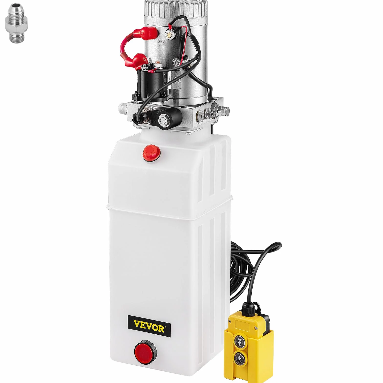 VEVOR Pompa Idraulica 12 V 8 L per Rimorchio Serbatoio in Plastica a Singolo Effetto, Avvio Rapido Flusso d'Olio Veloce Senza Perdite