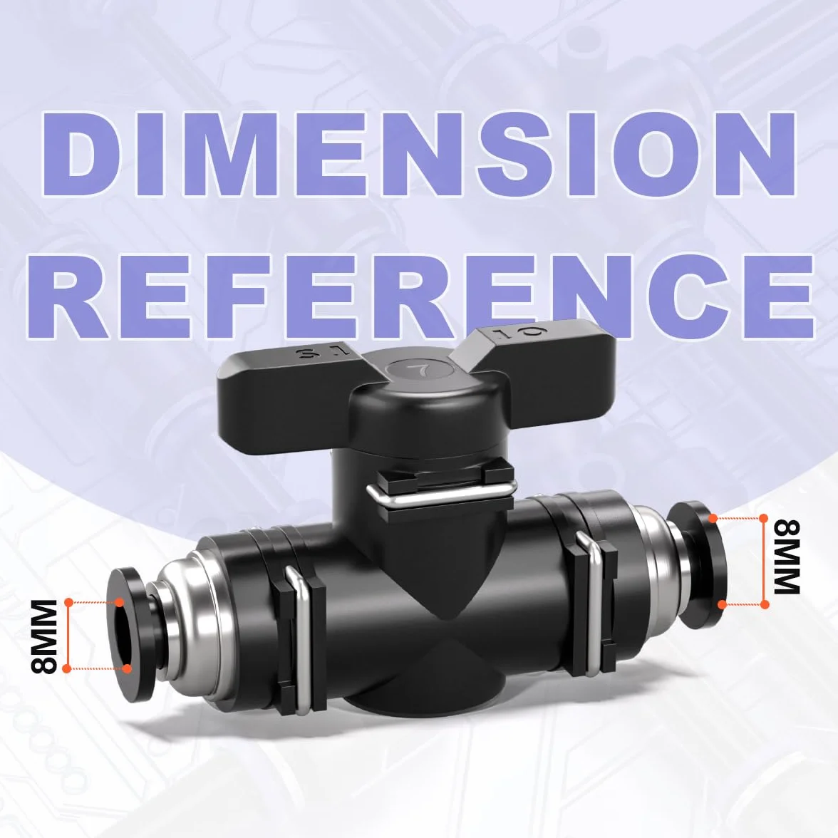 Bwintech 8 mm Valvola a Sfera Pneumatica Raccordo Aria a Connessione Rapida